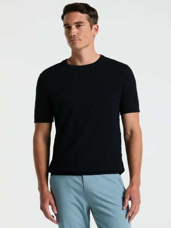Square Pattern Crew Neck Sweater Tee sold by Perry Ellis