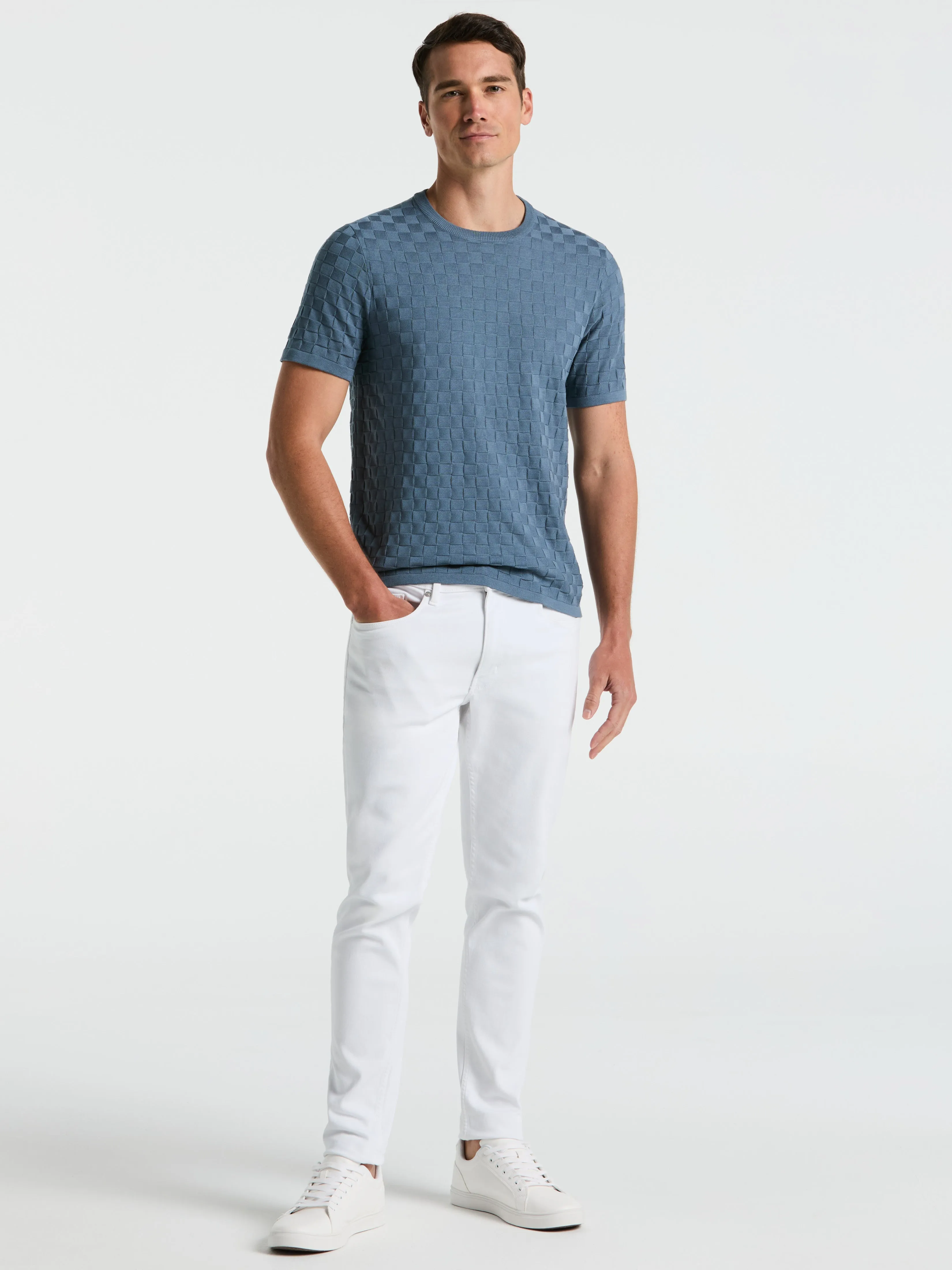 Square Pattern Crew Neck Sweater Tee sold by Perry Ellis product image thumbnail 4