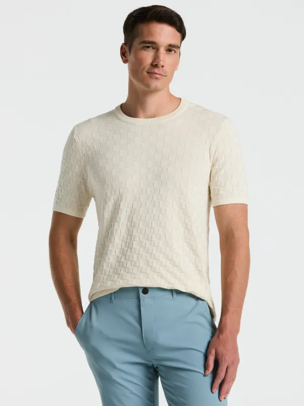 Square Pattern Crew Neck Sweater Tee sold by Perry Ellis
