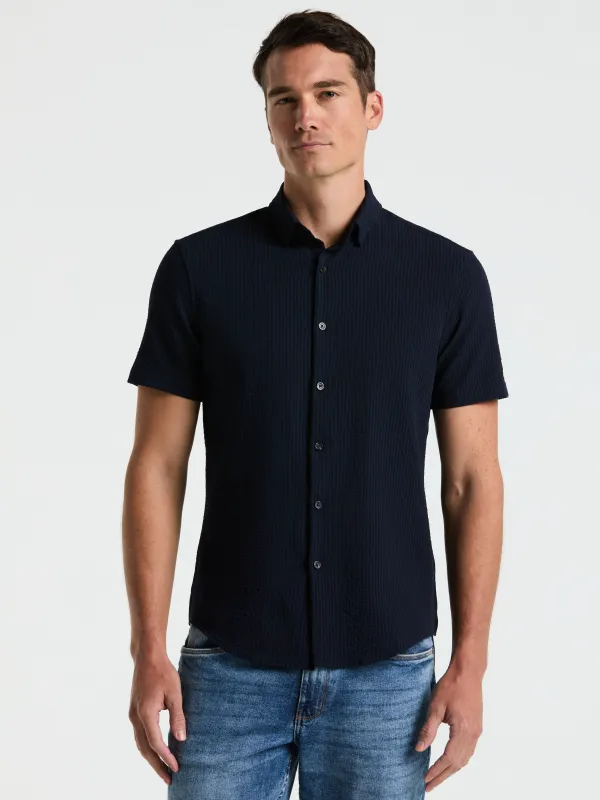 Stretch Seersucker Slim Fit Shirt sold by Perry Ellis