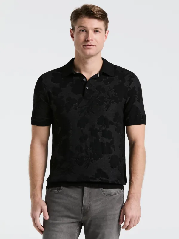 Jacquard Floral Polo Sweater sold by Perry Ellis