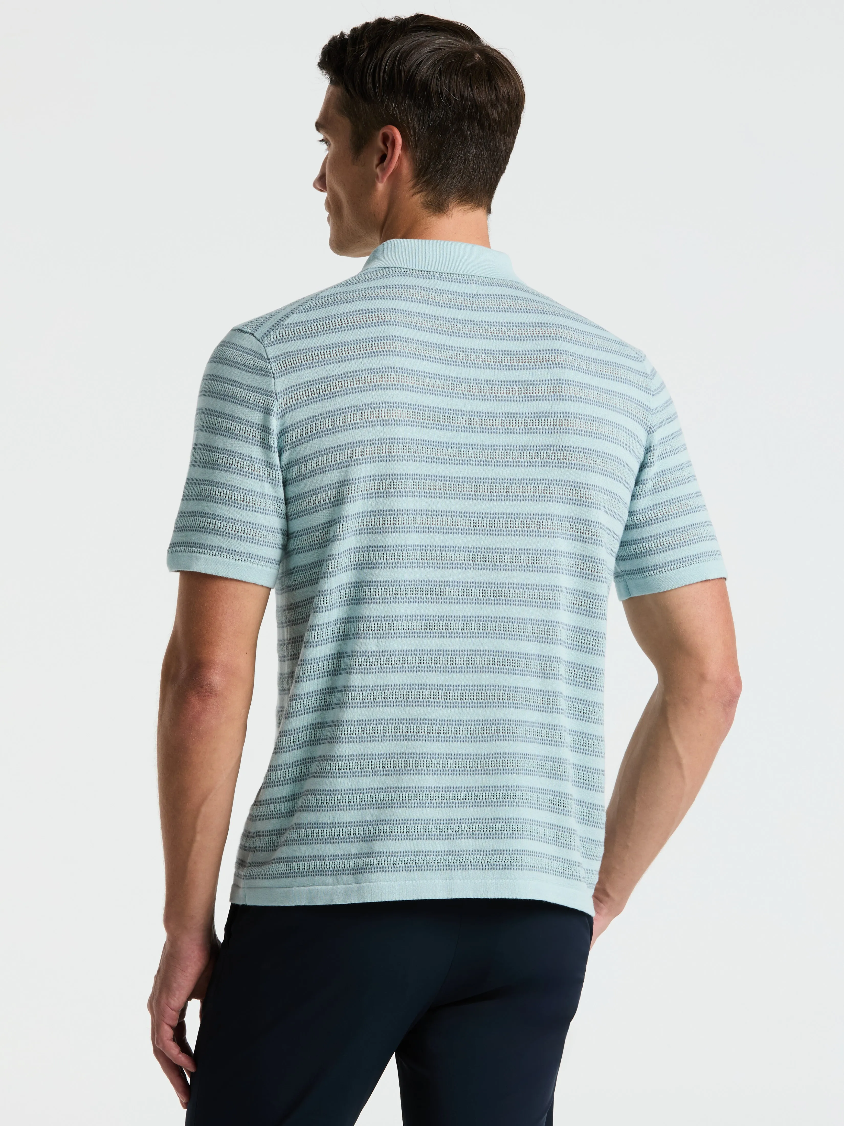 Button-Front Striped Polo Sweater sold by Perry Ellis product image thumbnail 2