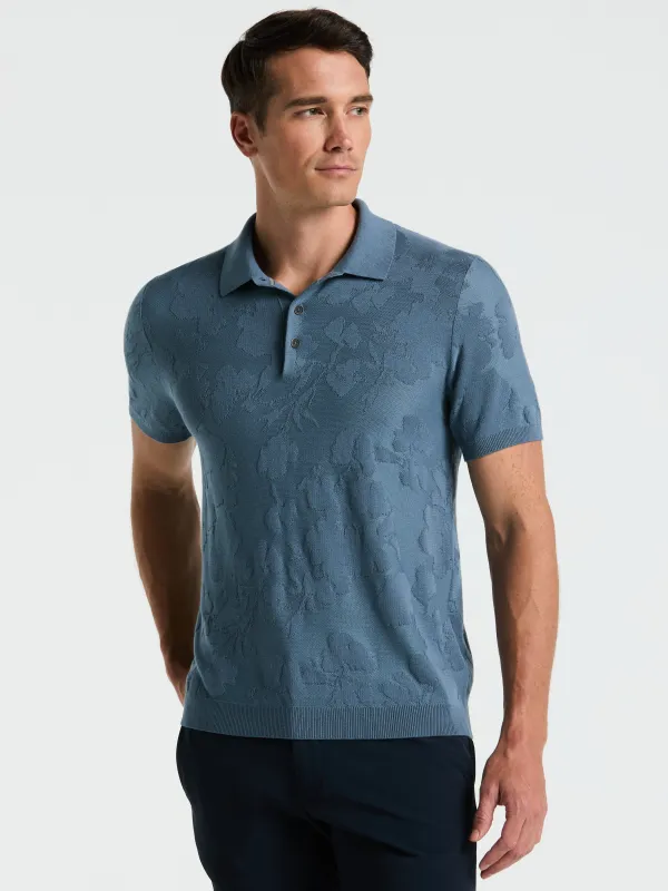Jacquard Floral Polo Sweater sold by Perry Ellis