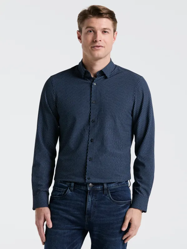 Slim Fit Geometric Print Shirt sold by Perry Ellis