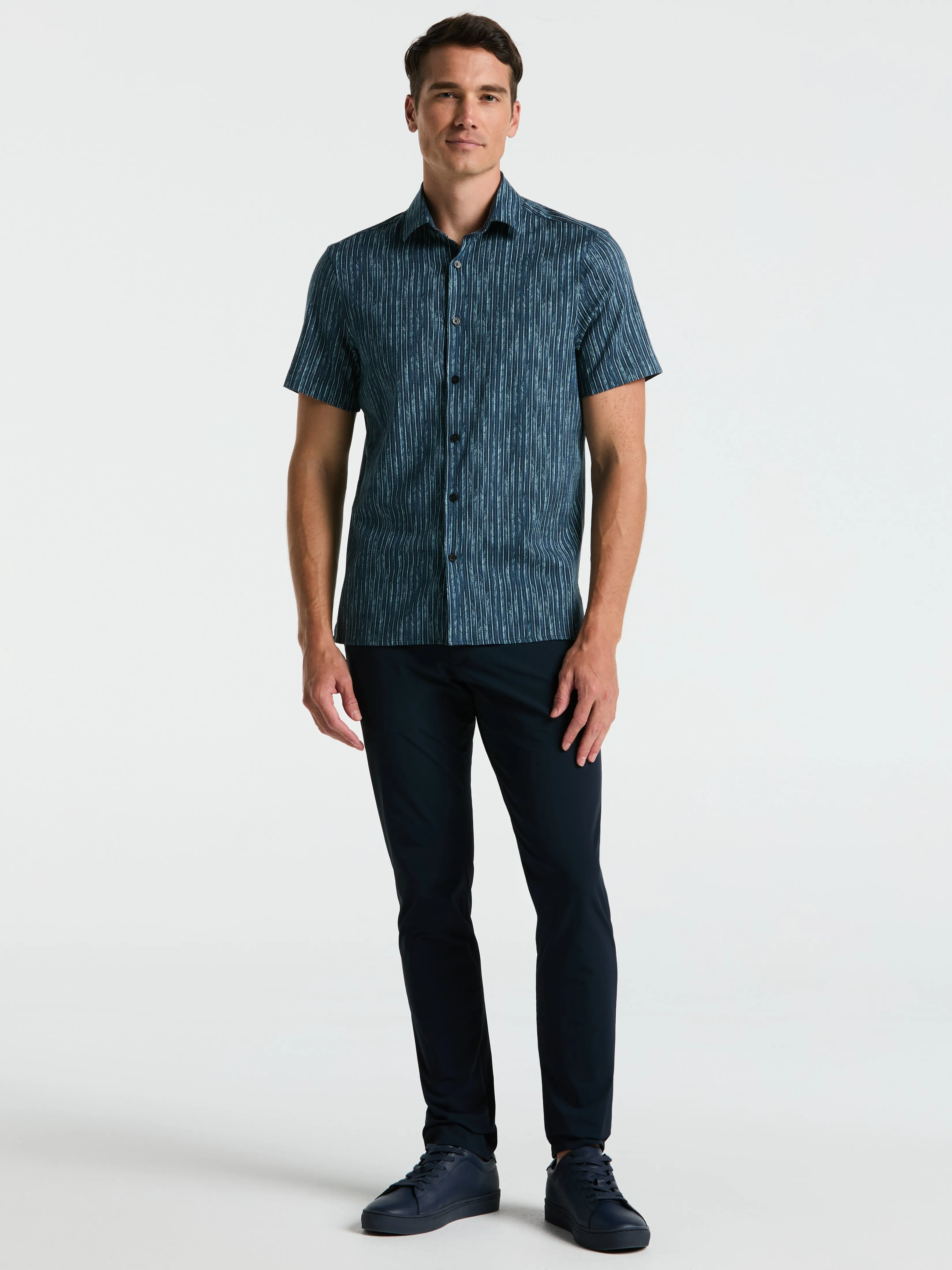 Short Sleeve Button Down Striped Shirt sold by Perry Ellis product image thumbnail 4
