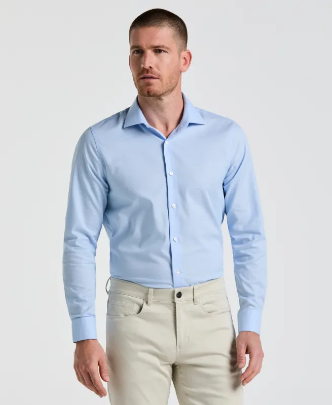Stretch Micro Geo Print Dress Shirt made by Perry Ellis