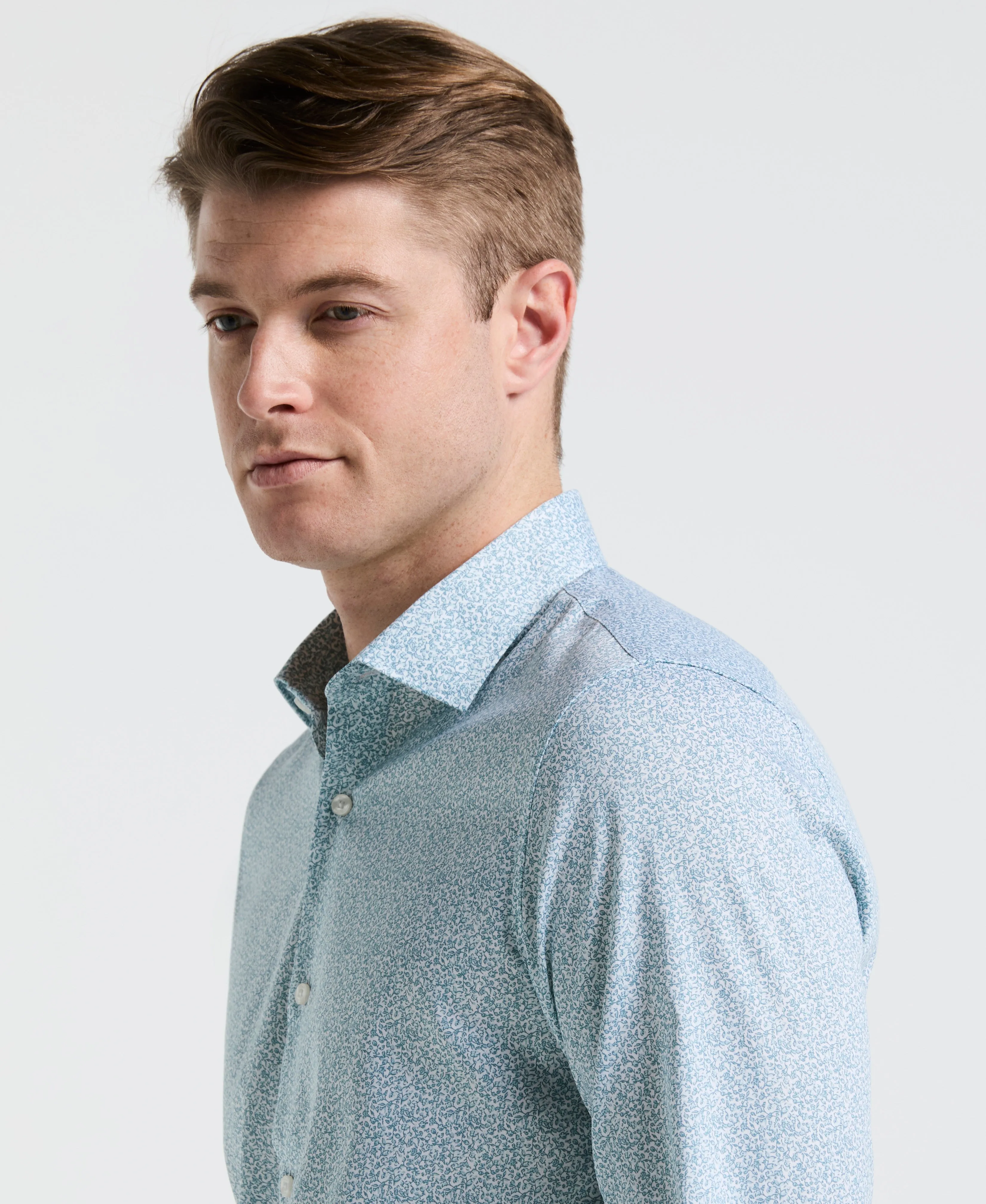 Stretch Floral Print Dress Shirt sold by Perry Ellis product image thumbnail 3