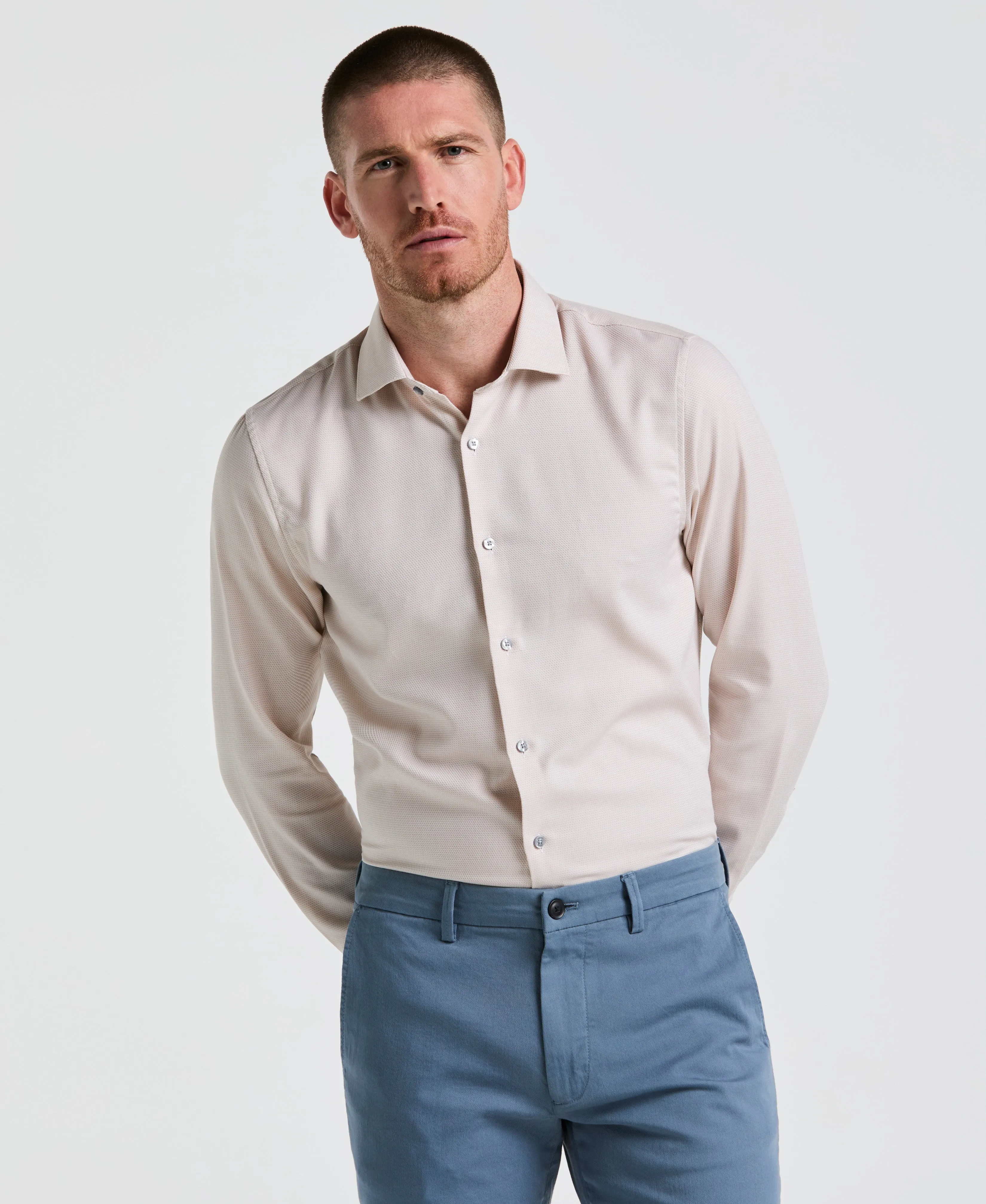 Dobby King Micro Print Dress Shirt sold by Perry Ellis