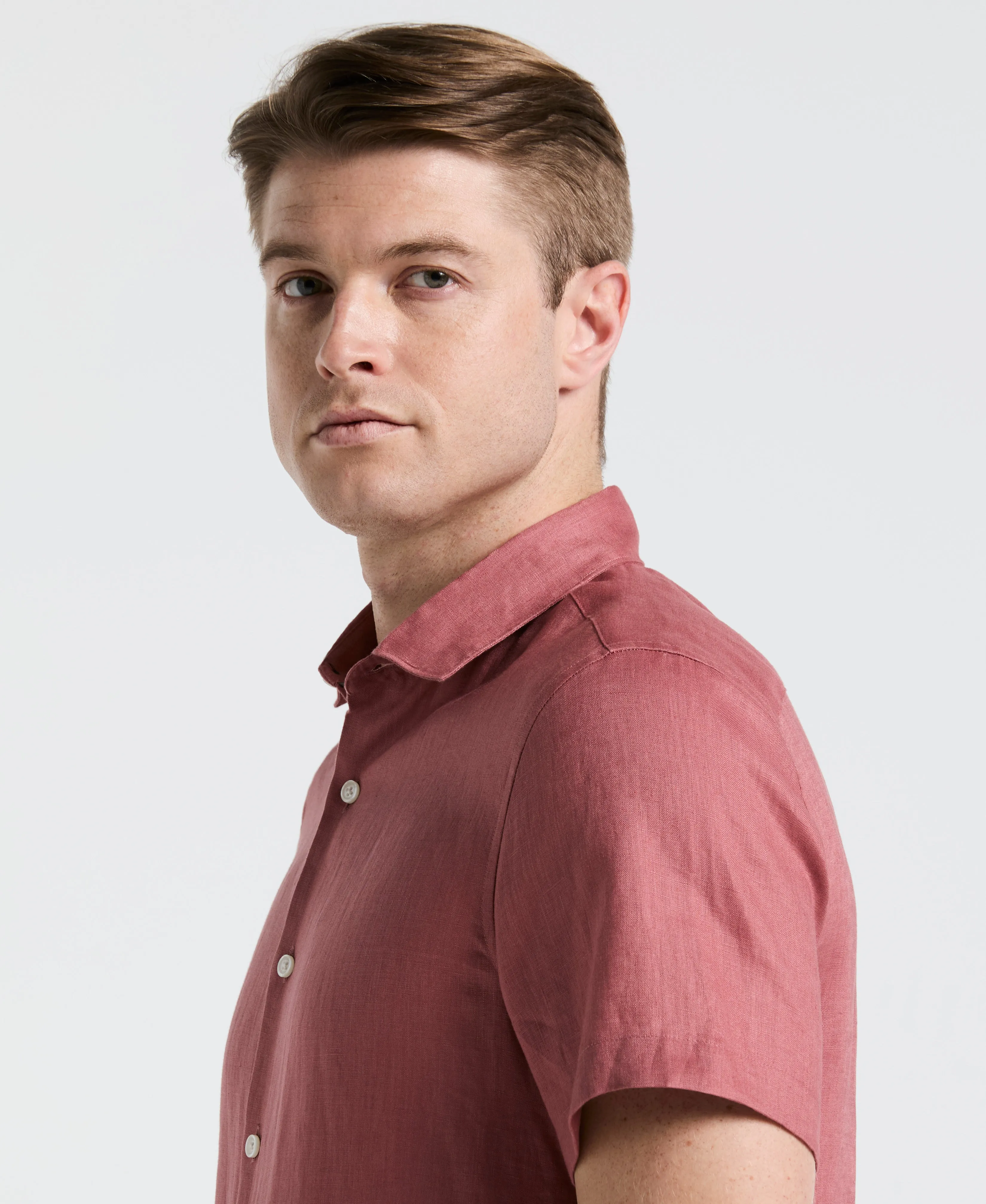 Solid Linen Shirt sold by Perry Ellis product image thumbnail 3
