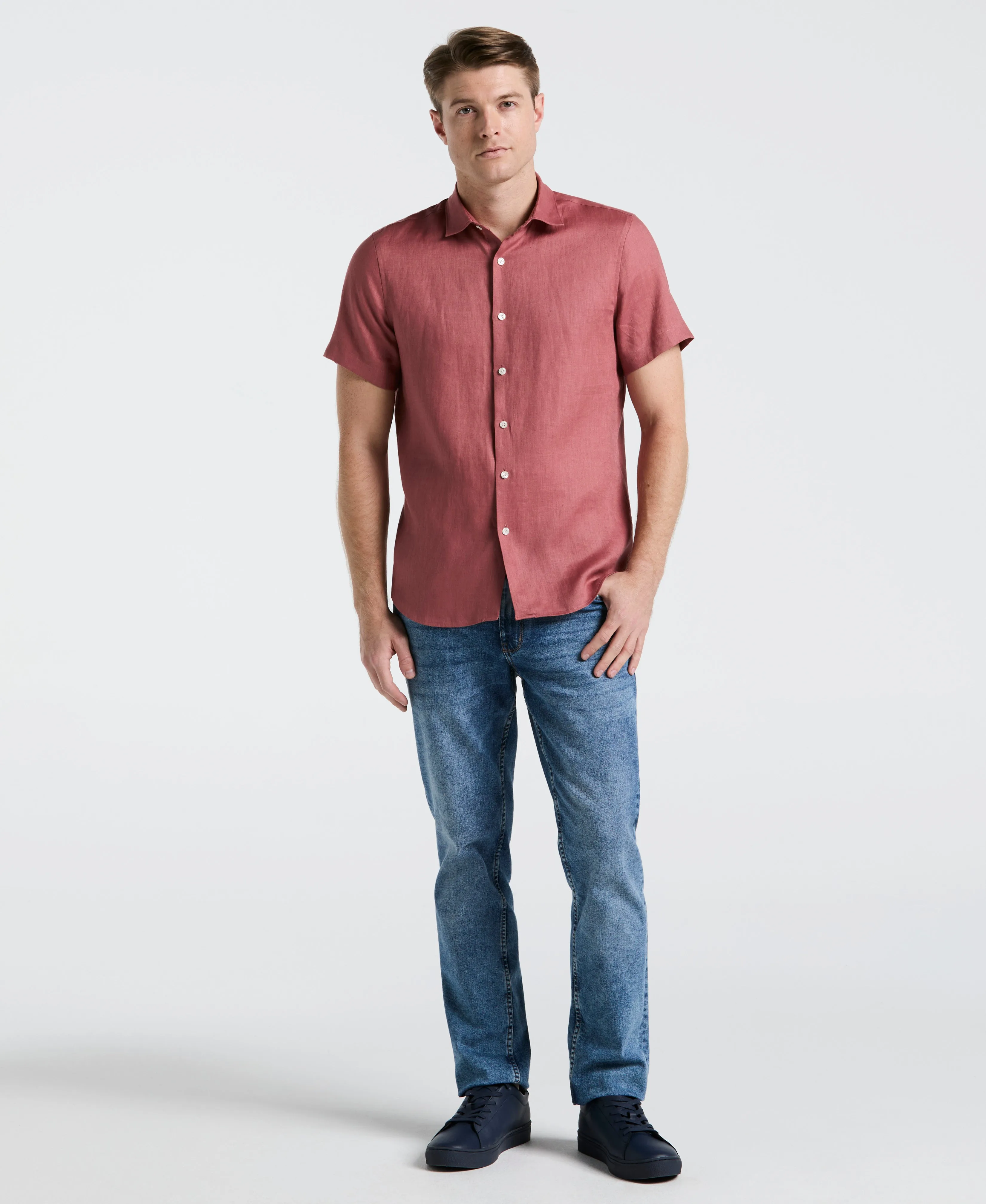 Solid Linen Shirt sold by Perry Ellis product image thumbnail 4