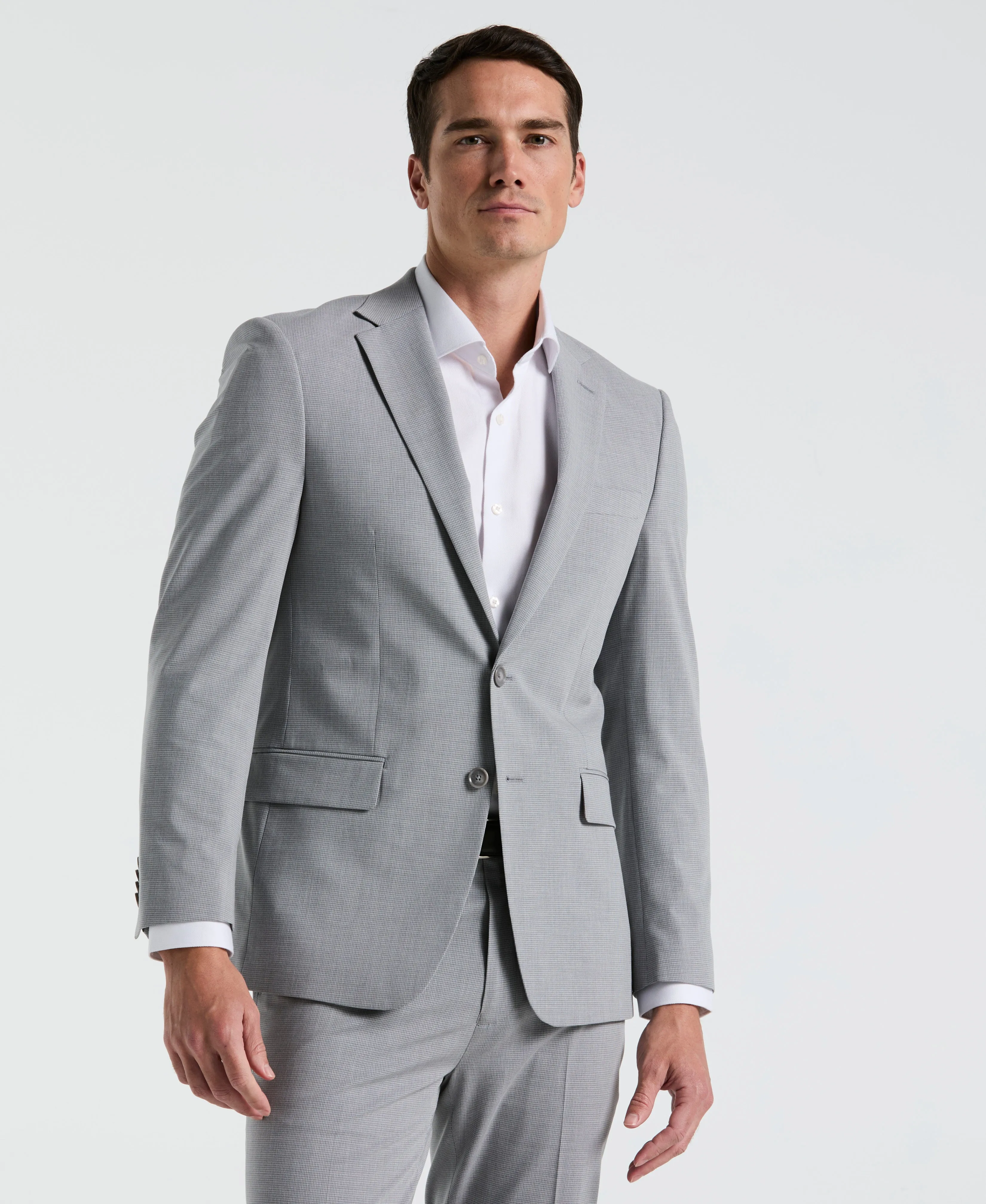 Slim Fit Mini Grid Pattern Suit Jacket sold by Perry Ellis product image thumbnail 3