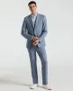 Slim Fit Blue Windowpane Pattern Suit sold by Perry Ellis