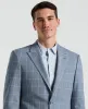 Slim Fit Blue Windowpane Pattern Suit sold by Perry Ellis