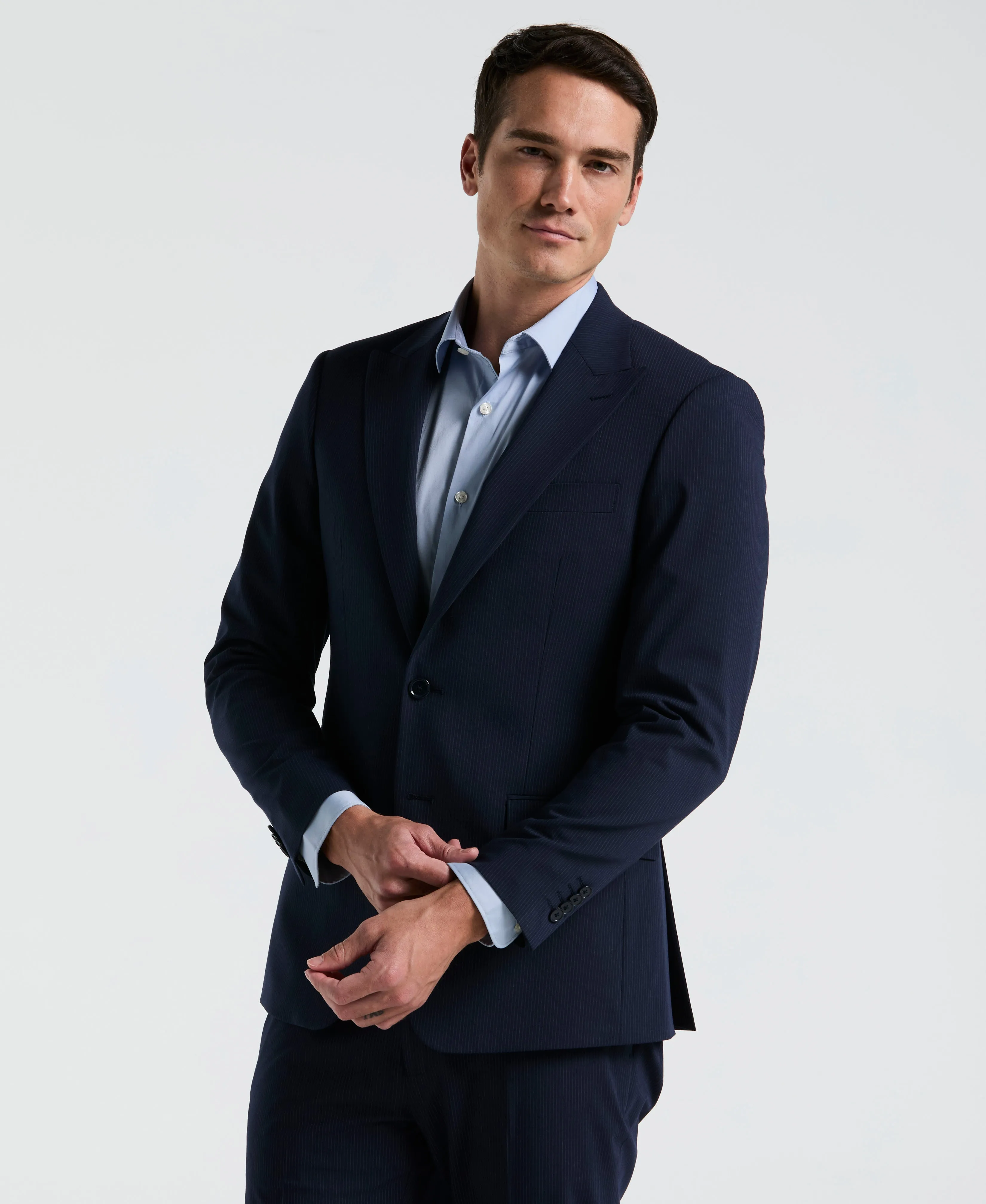 Slim Fit Blue Pinstripe Suit sold by Perry Ellis product image thumbnail 2