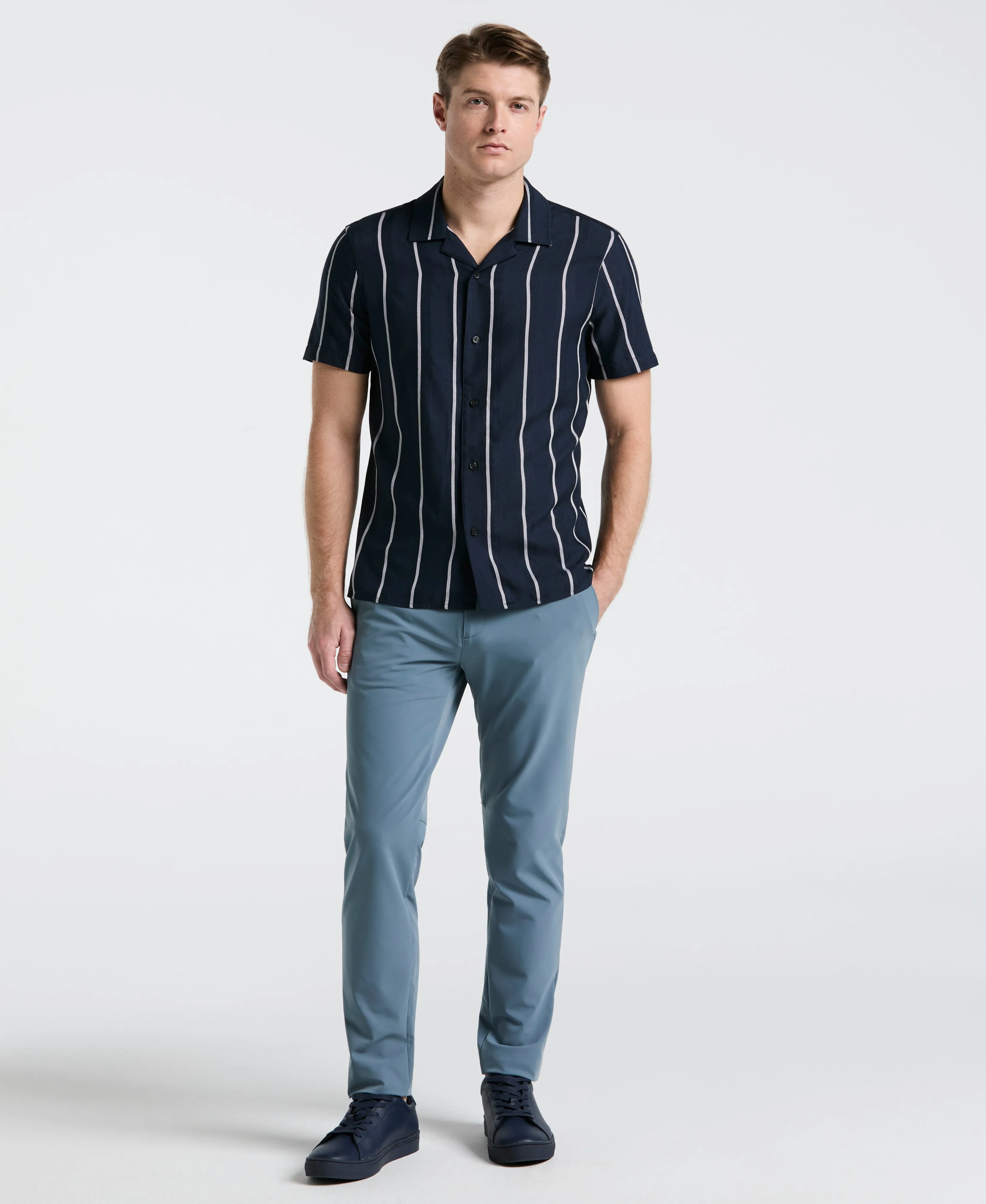 EcoVero™ Striped Camp Collar Shirt sold by Perry Ellis product image thumbnail 4