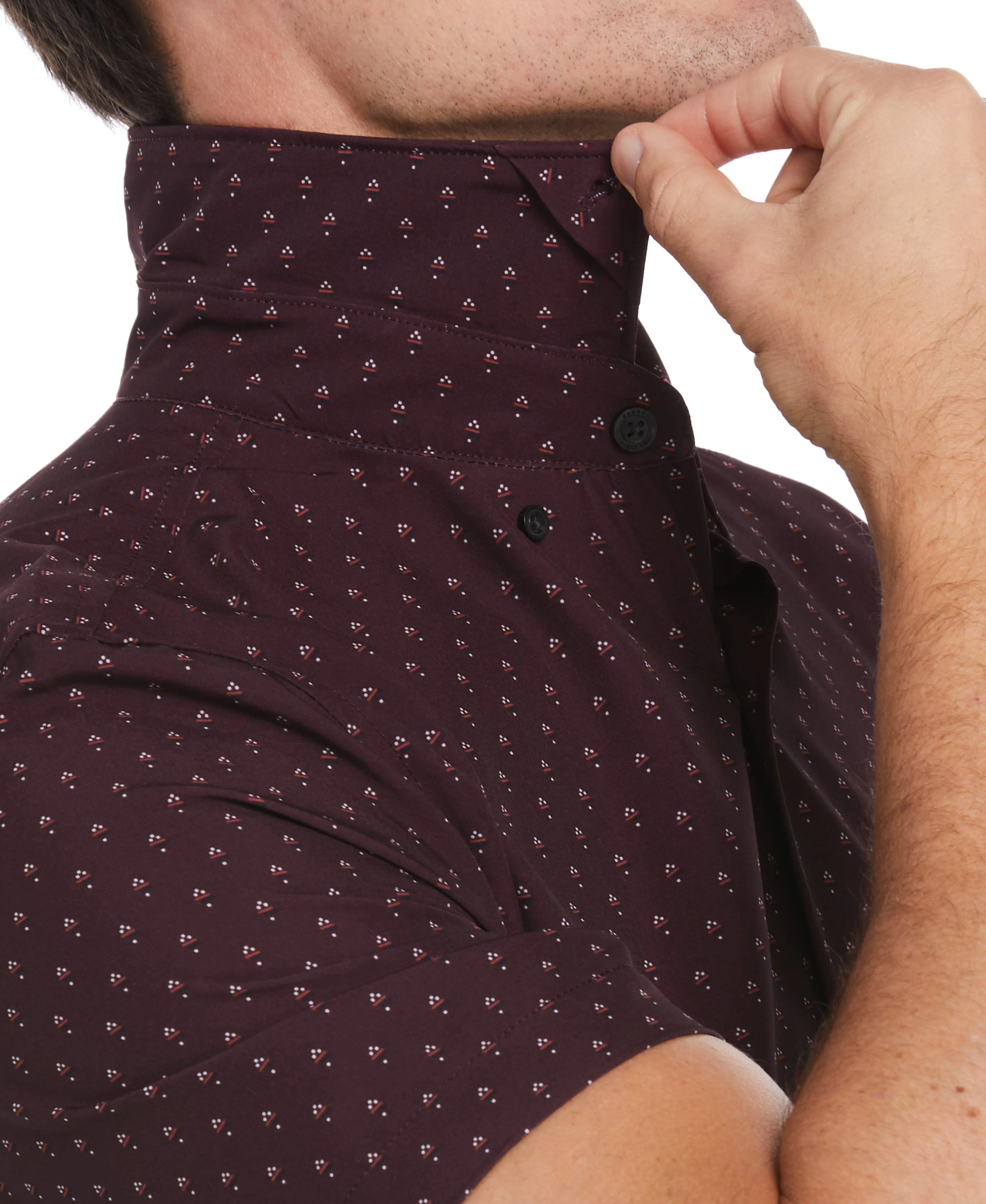 Total Stretch Slim Fit Geo Print Shirt sold by Perry Ellis product image thumbnail 3