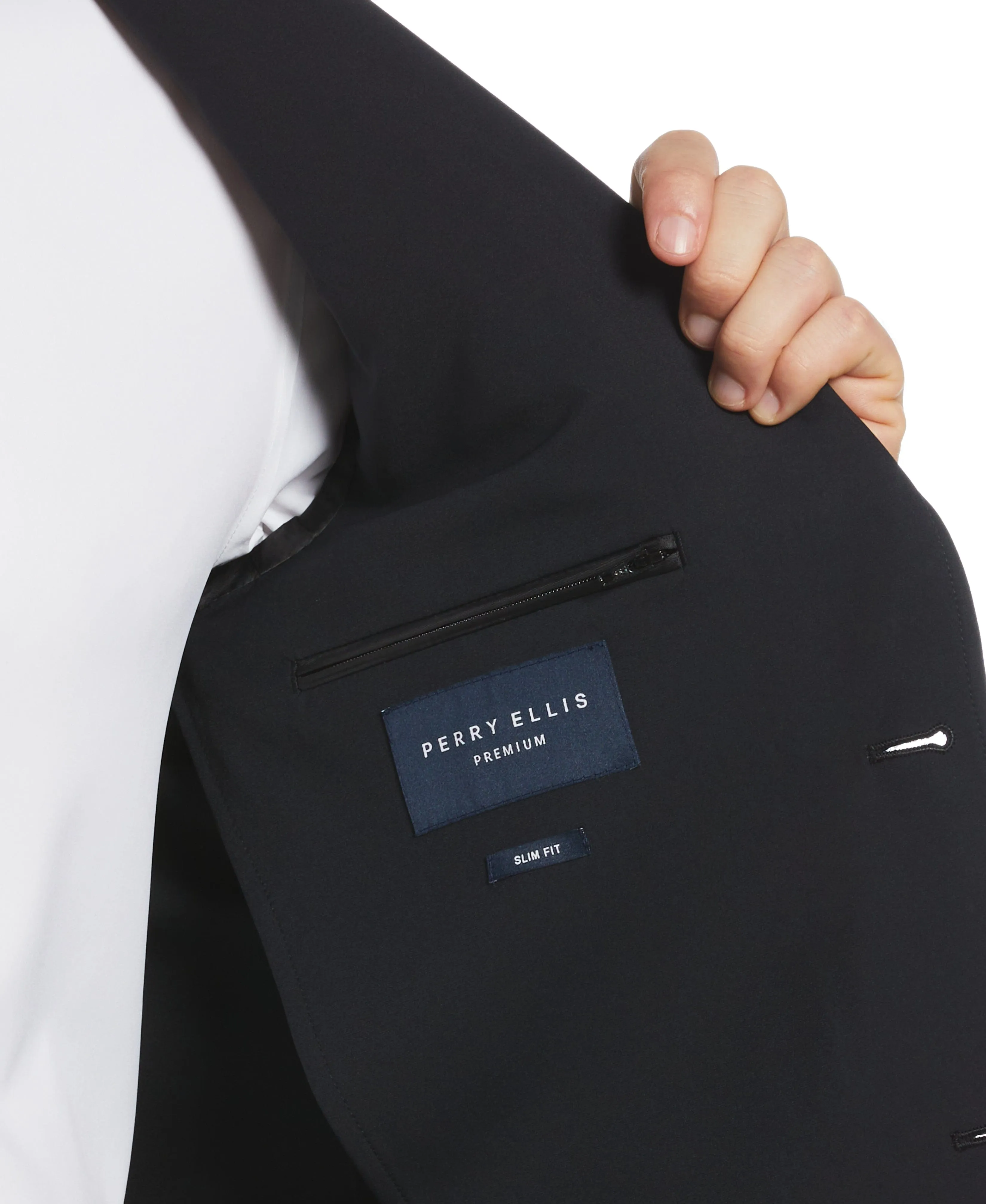 Slim Fit Black Tech 2.0 Suit sold by Perry Ellis product image thumbnail 5