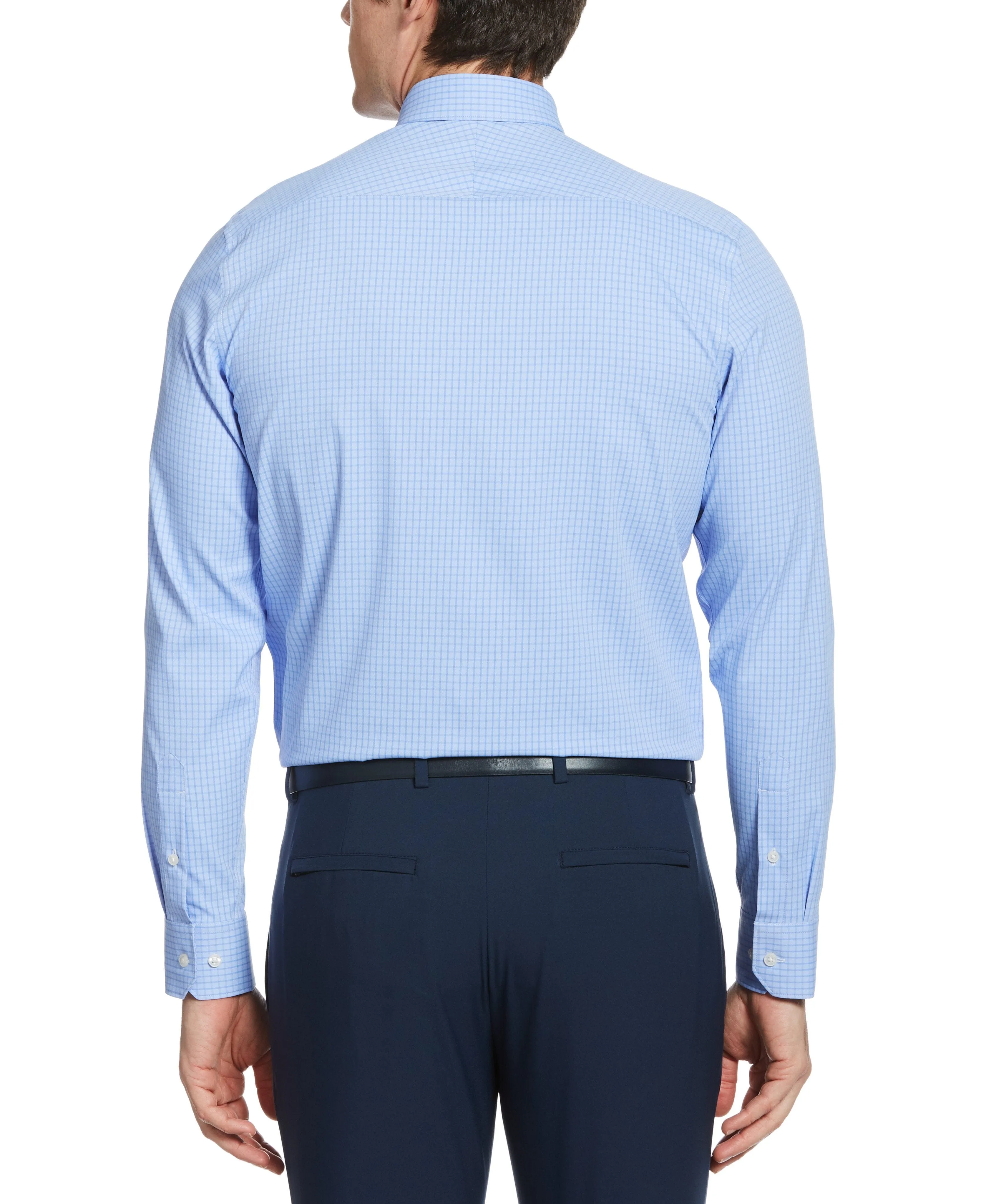 Slim Fit Blue Check Dress Shirt sold by Perry Ellis product image thumbnail 2
