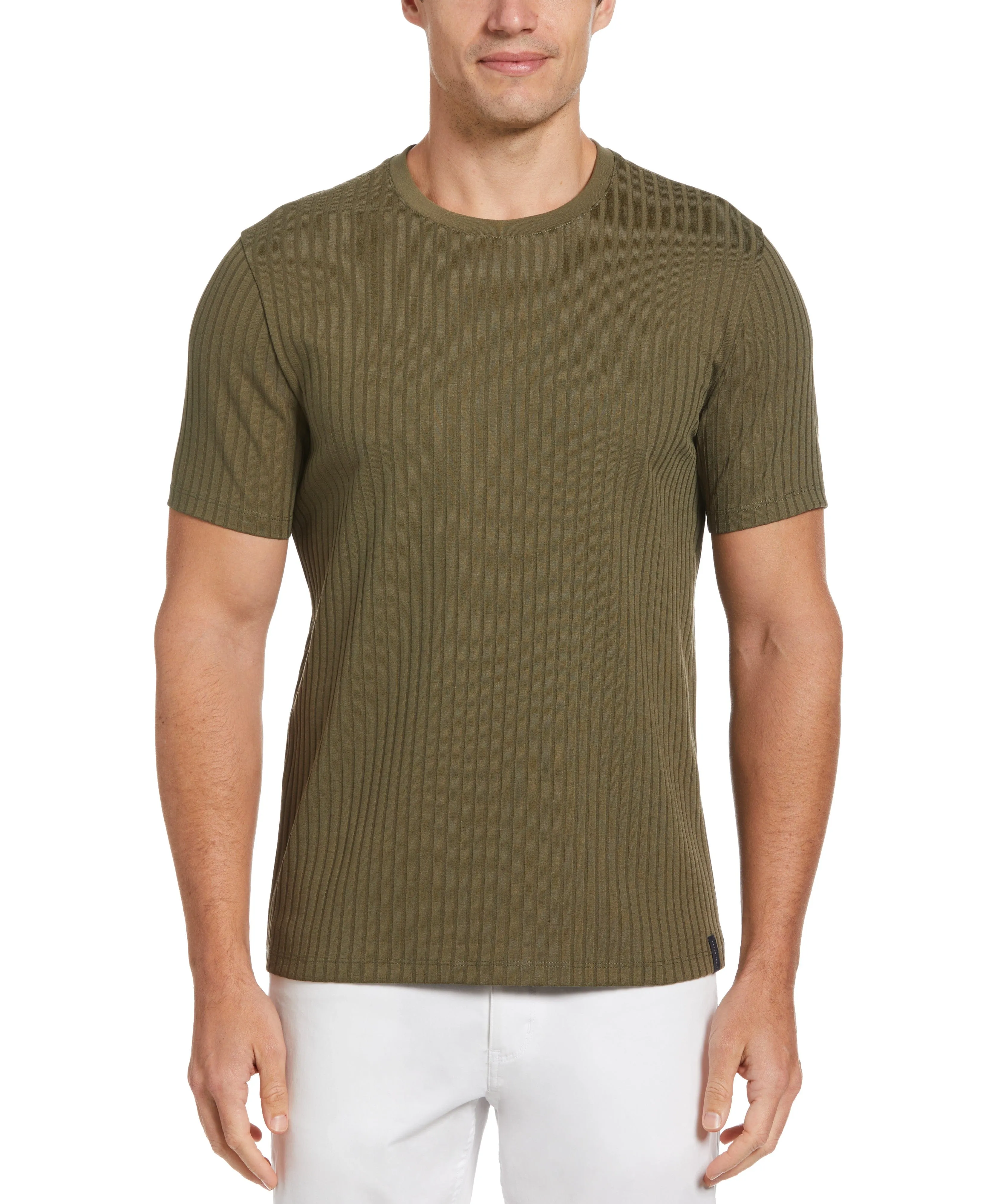 Ribbed Crew Neck Tee sold by Perry Ellis