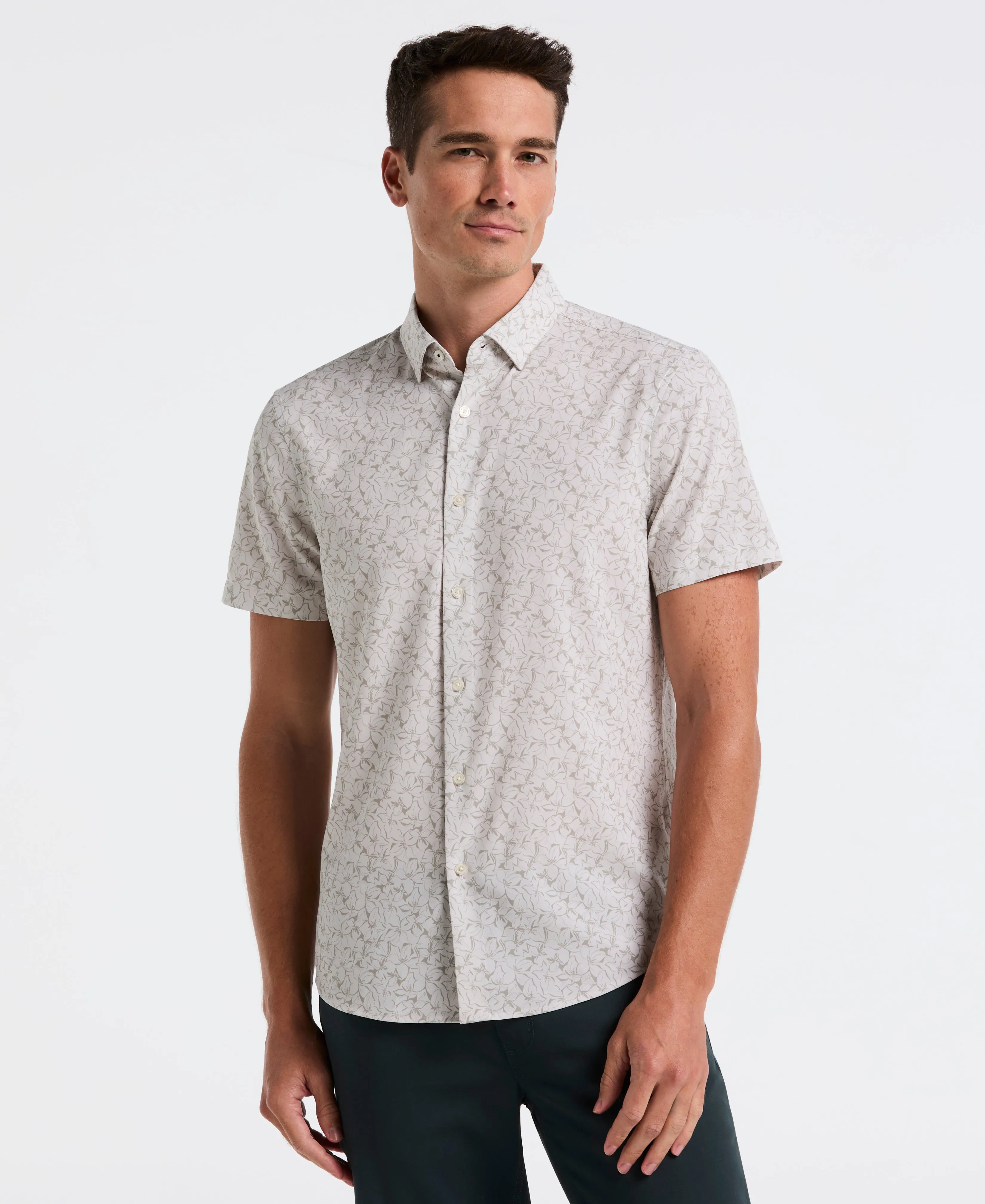 Slim Fit Linear Floral Shirt sold by Perry Ellis