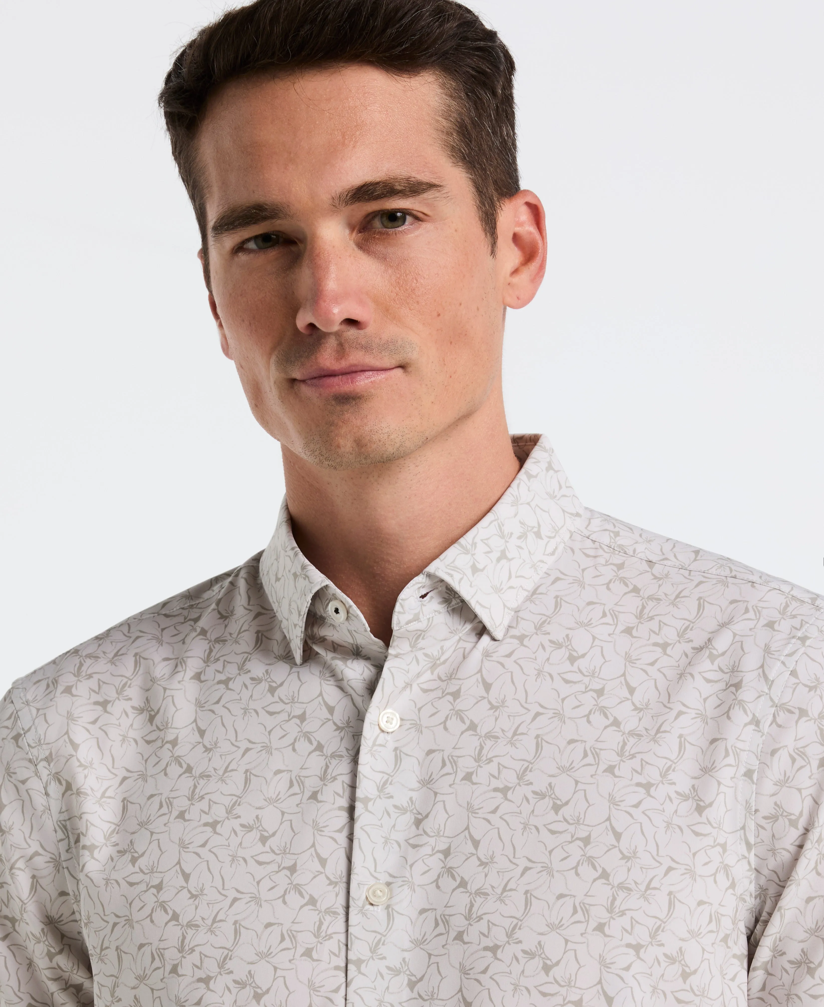 Slim Fit Linear Floral Shirt sold by Perry Ellis product image thumbnail 3