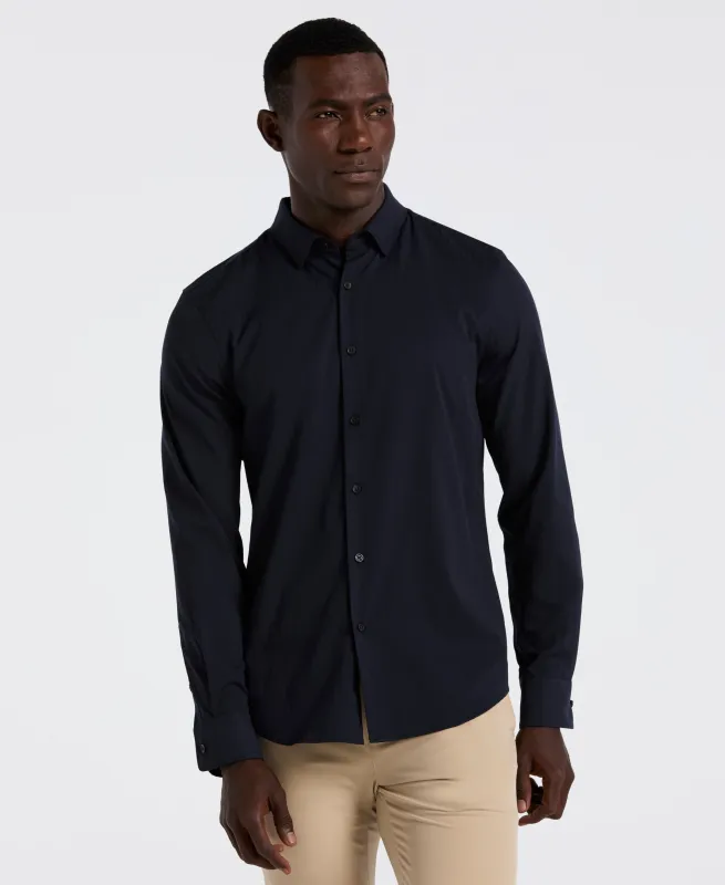 Slim Fit Ribbed Solid Total Stretch Shirt sold by Perry Ellis