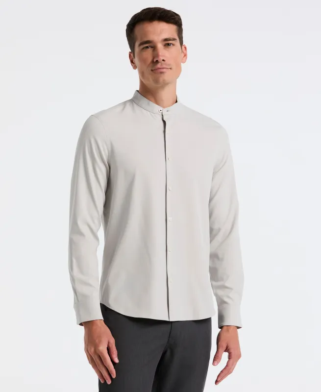 Untucked Total Stretch Slim Fit Banded Collar Shirt - Gray sold by Perry Ellis