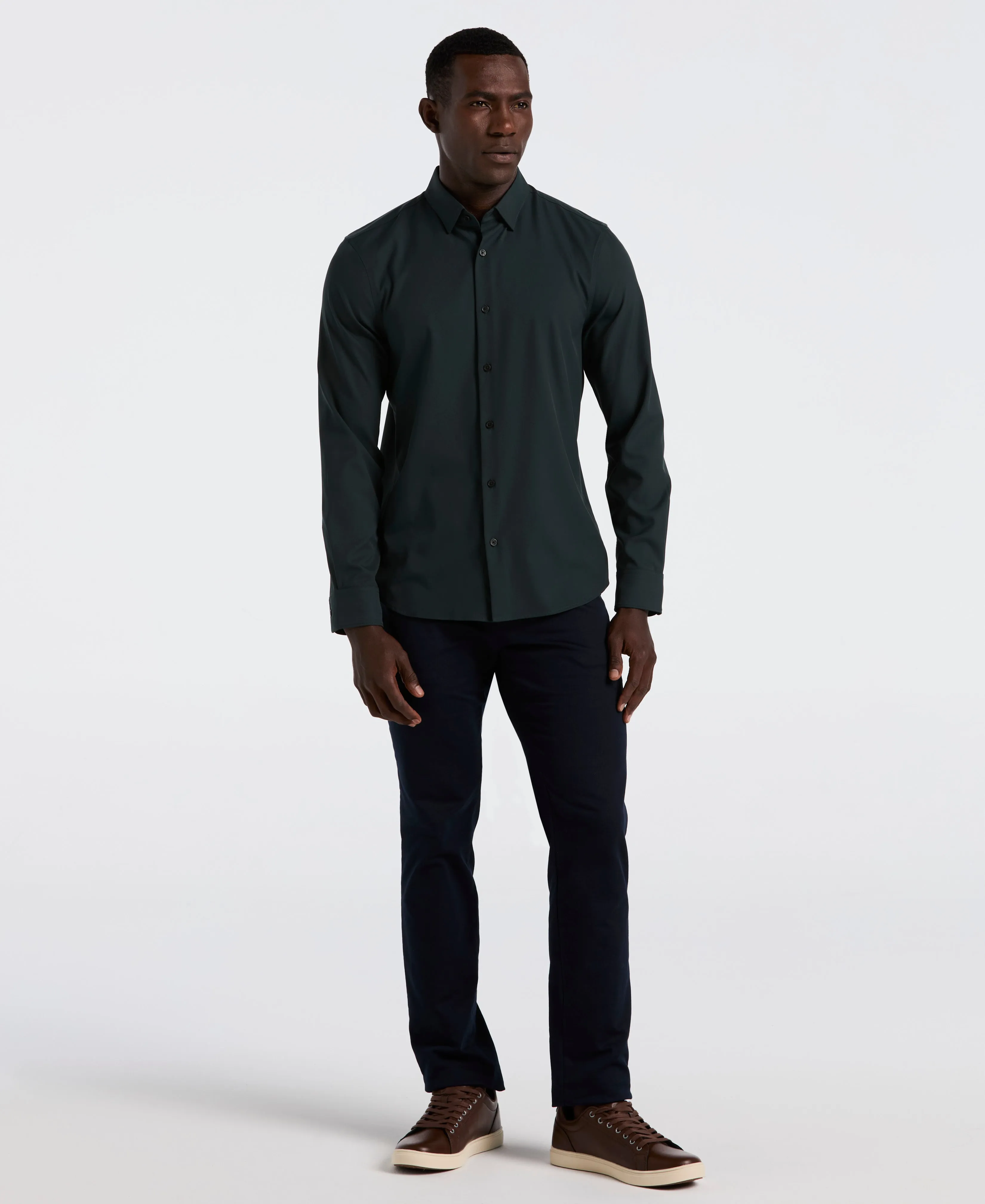 Untucked Total Stretch Slim Fit Shirt sold by Perry Ellis product image thumbnail 4