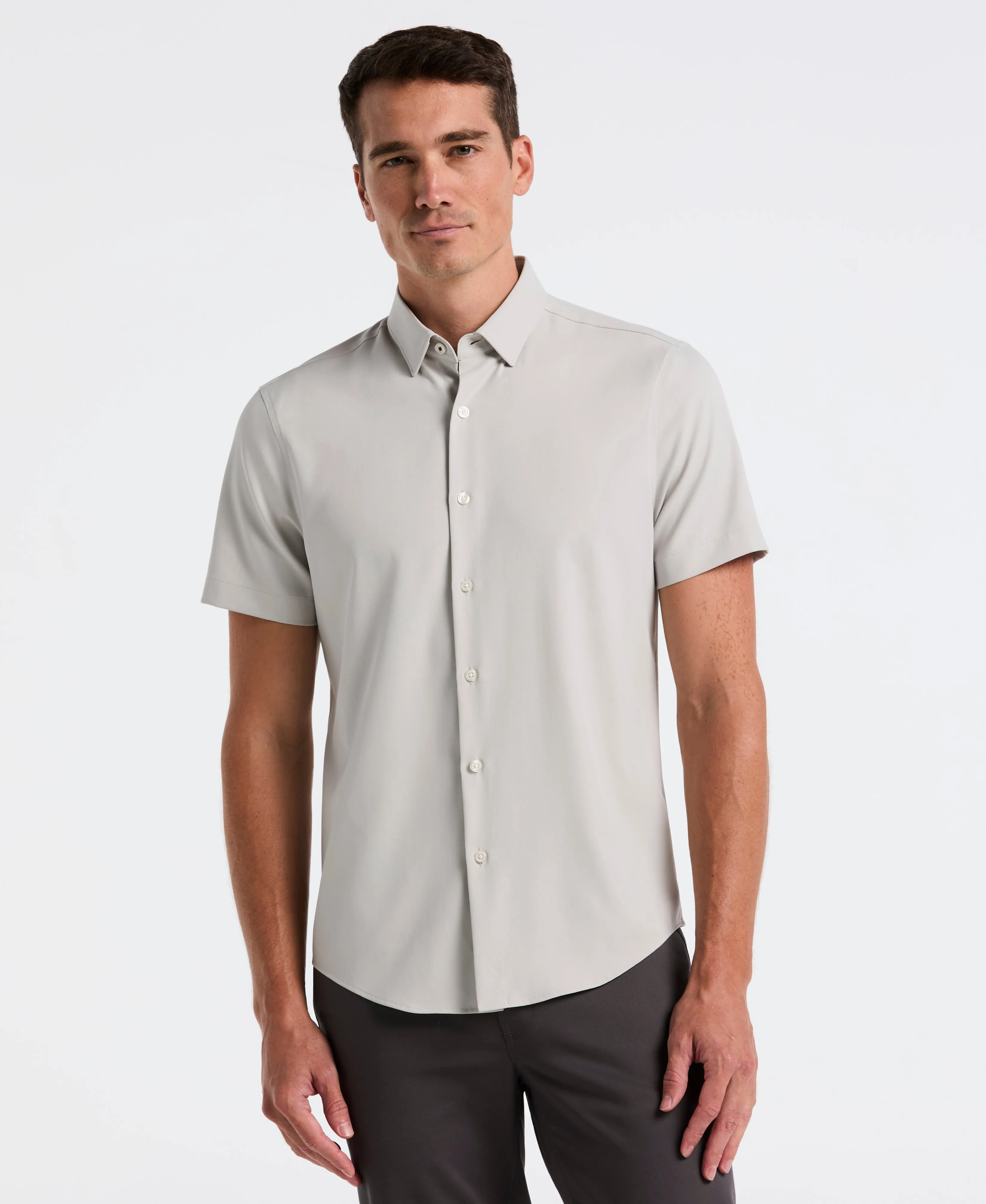 Slim Fit Total Stretch Solid Shirt sold by Perry Ellis