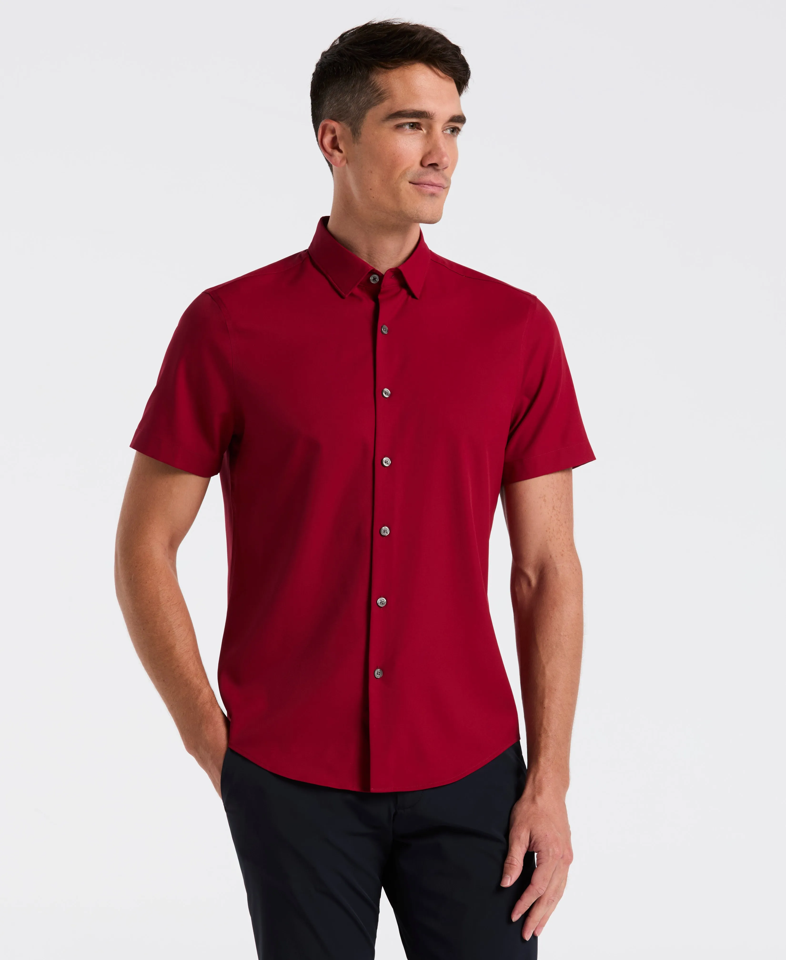 Slim Fit Total Stretch Solid Shirt sold by Perry Ellis