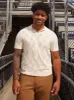 Tua X Perry Ellis Collaboration Cotton Crochet Sweater Polo sold by Perry Ellis