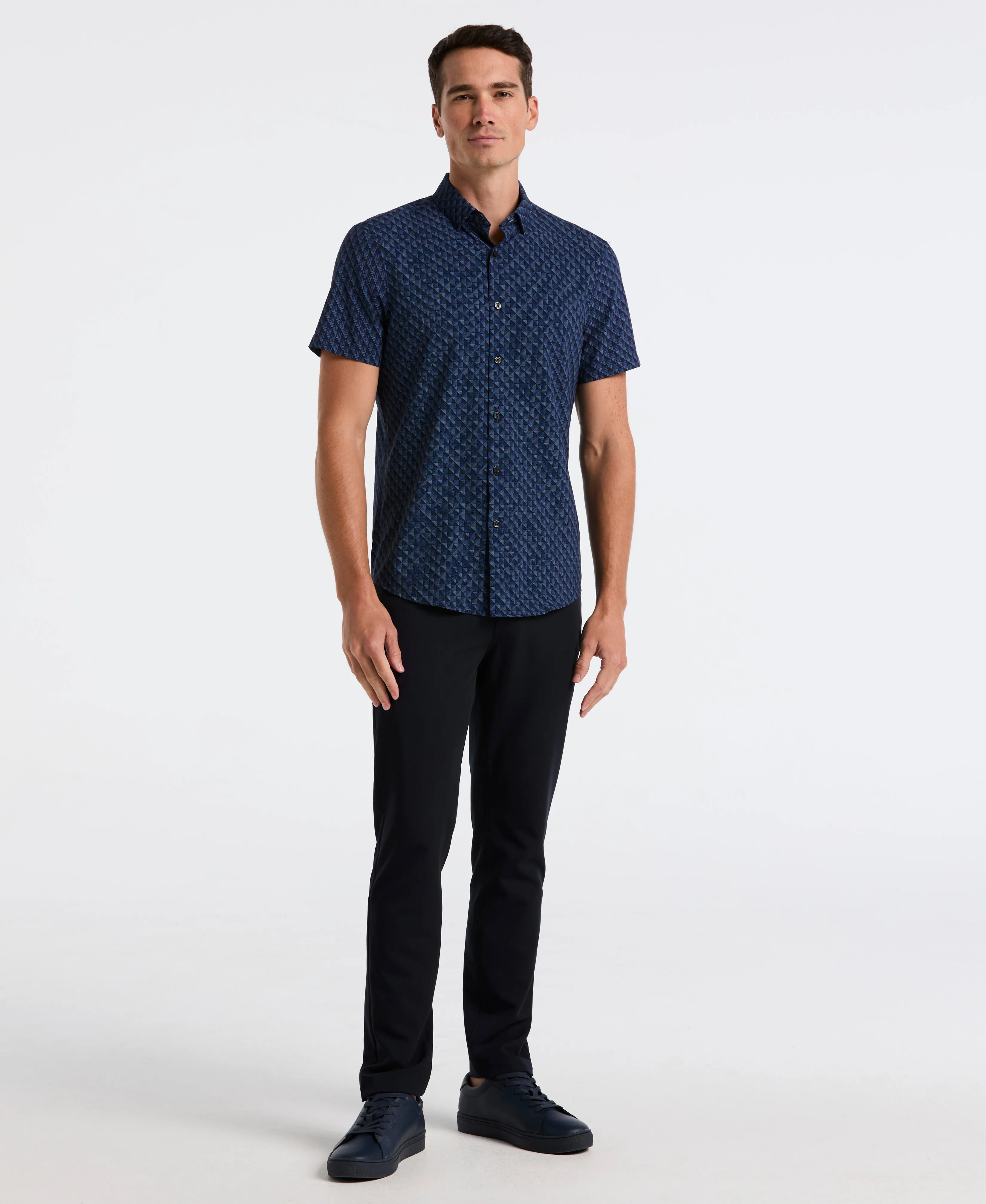 Slim Fit Total Stretch Diamond Geo Print Shirt sold by Perry Ellis product image thumbnail 4