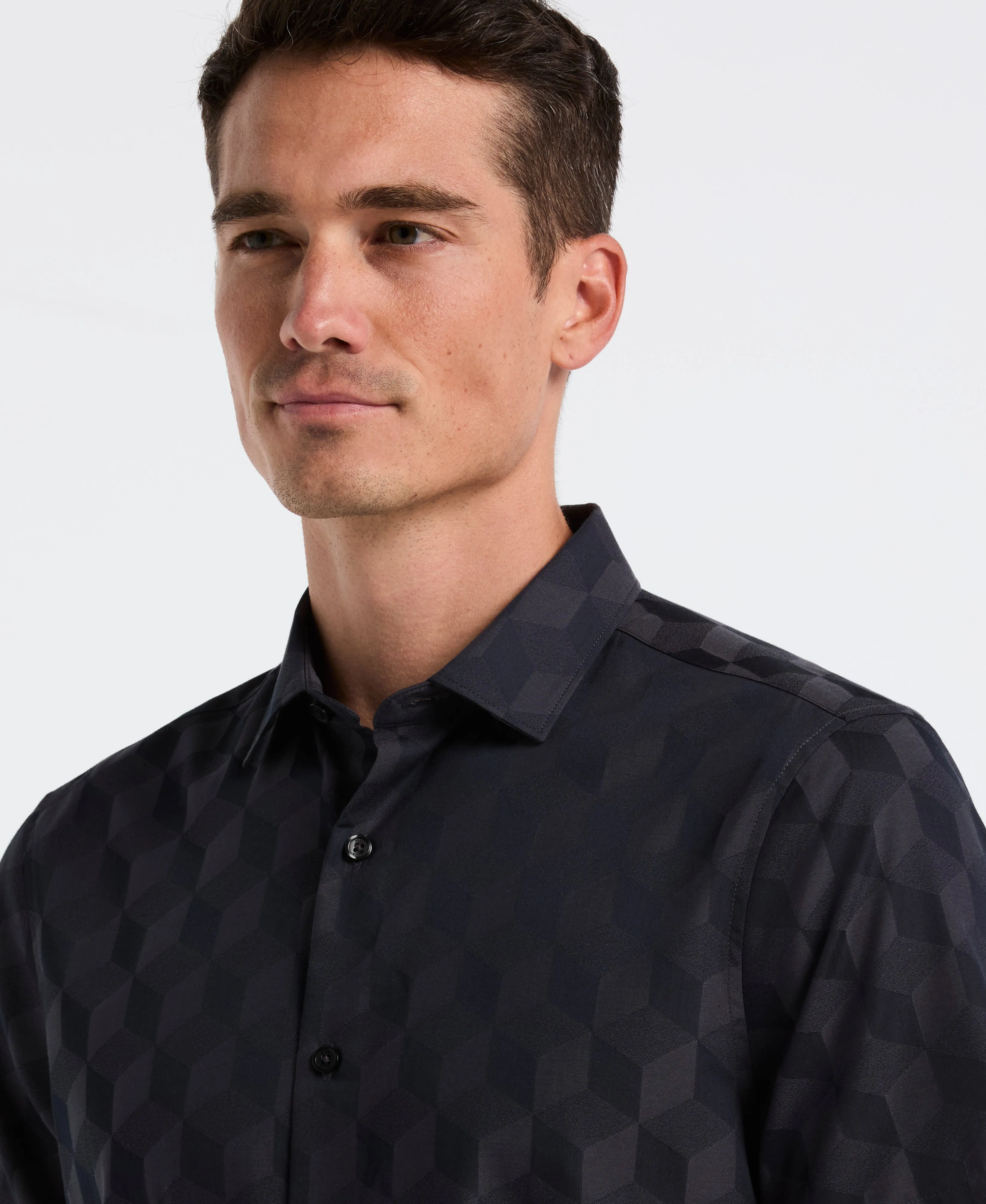 Cube Geo Jacquard Print Shirt sold by Perry Ellis product image thumbnail 3