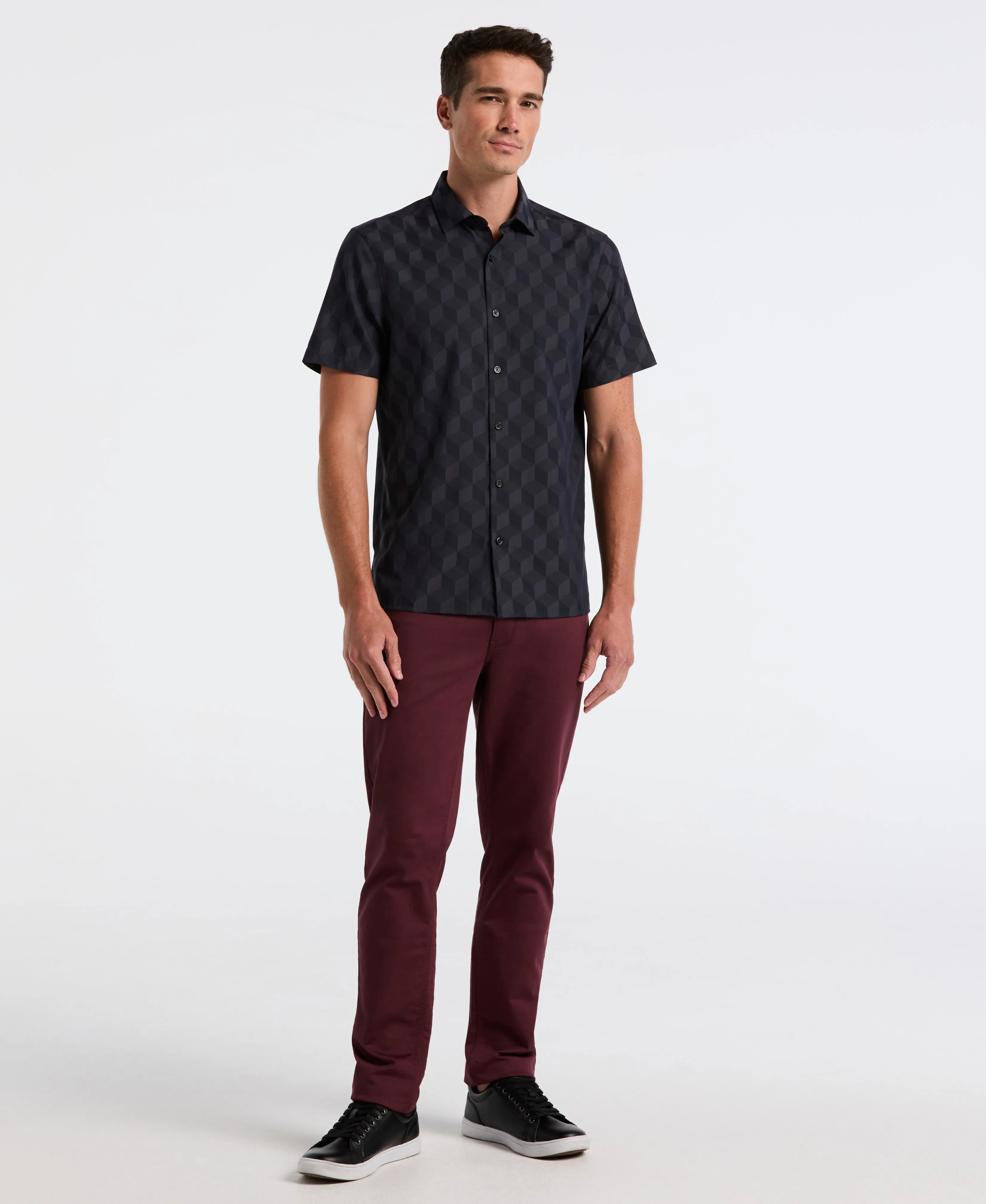 Cube Geo Jacquard Print Shirt sold by Perry Ellis product image thumbnail 4