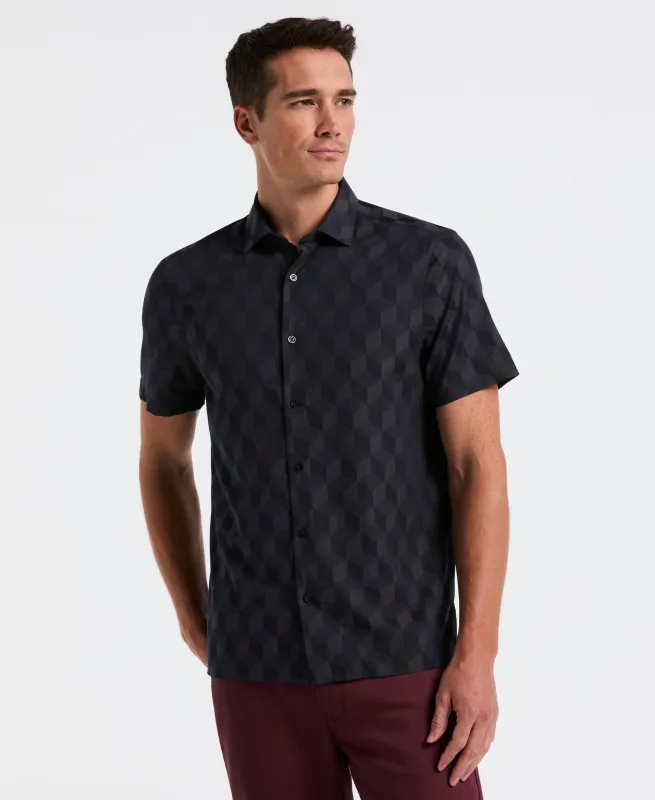 Cube Geo Jacquard Print Shirt sold by Perry Ellis
