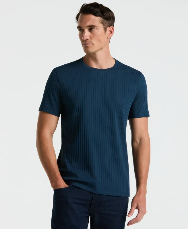 Ribbed Crew Neck Tee sold by Perry Ellis