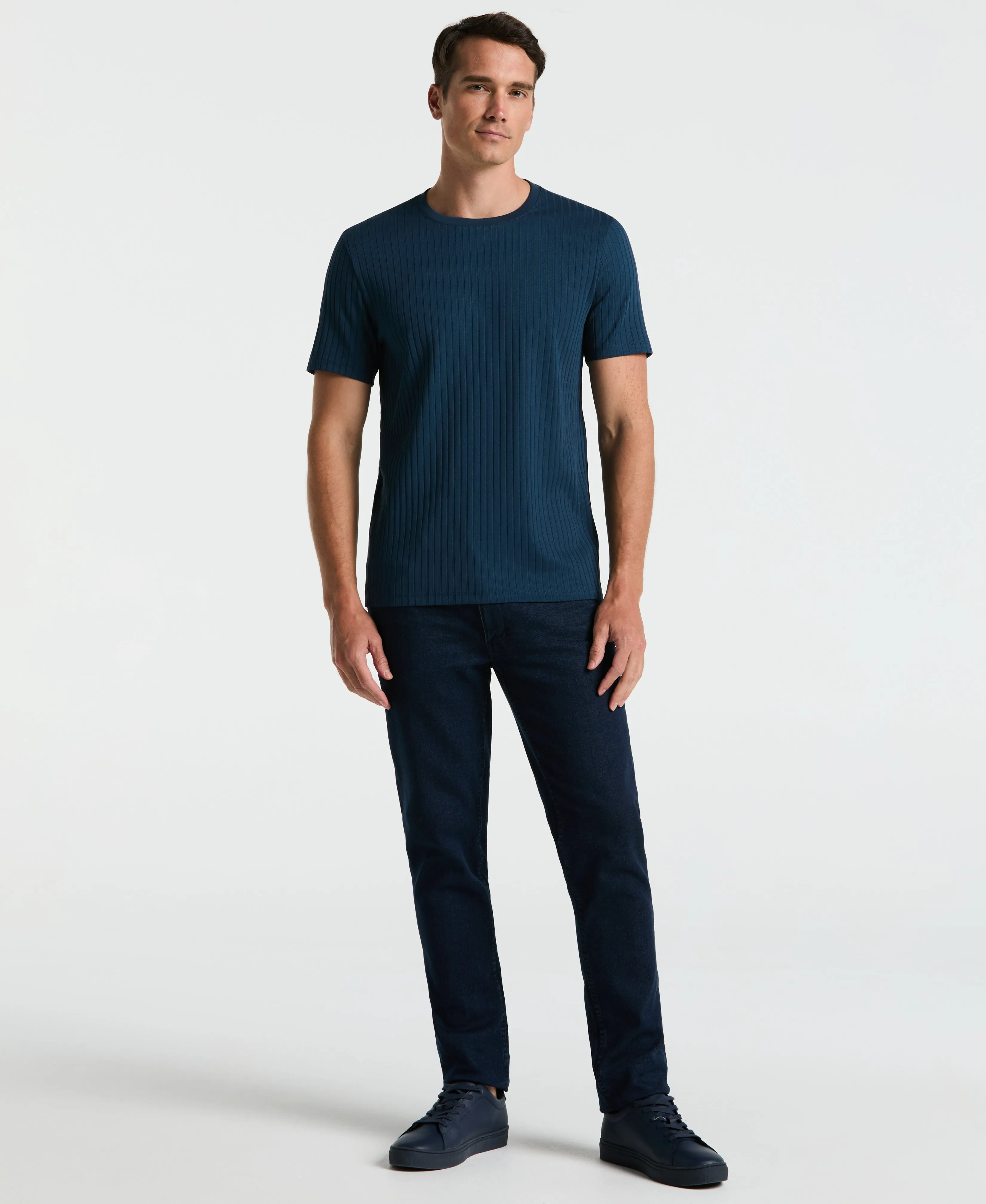 Ribbed Crew Neck Tee sold by Perry Ellis product image thumbnail 2