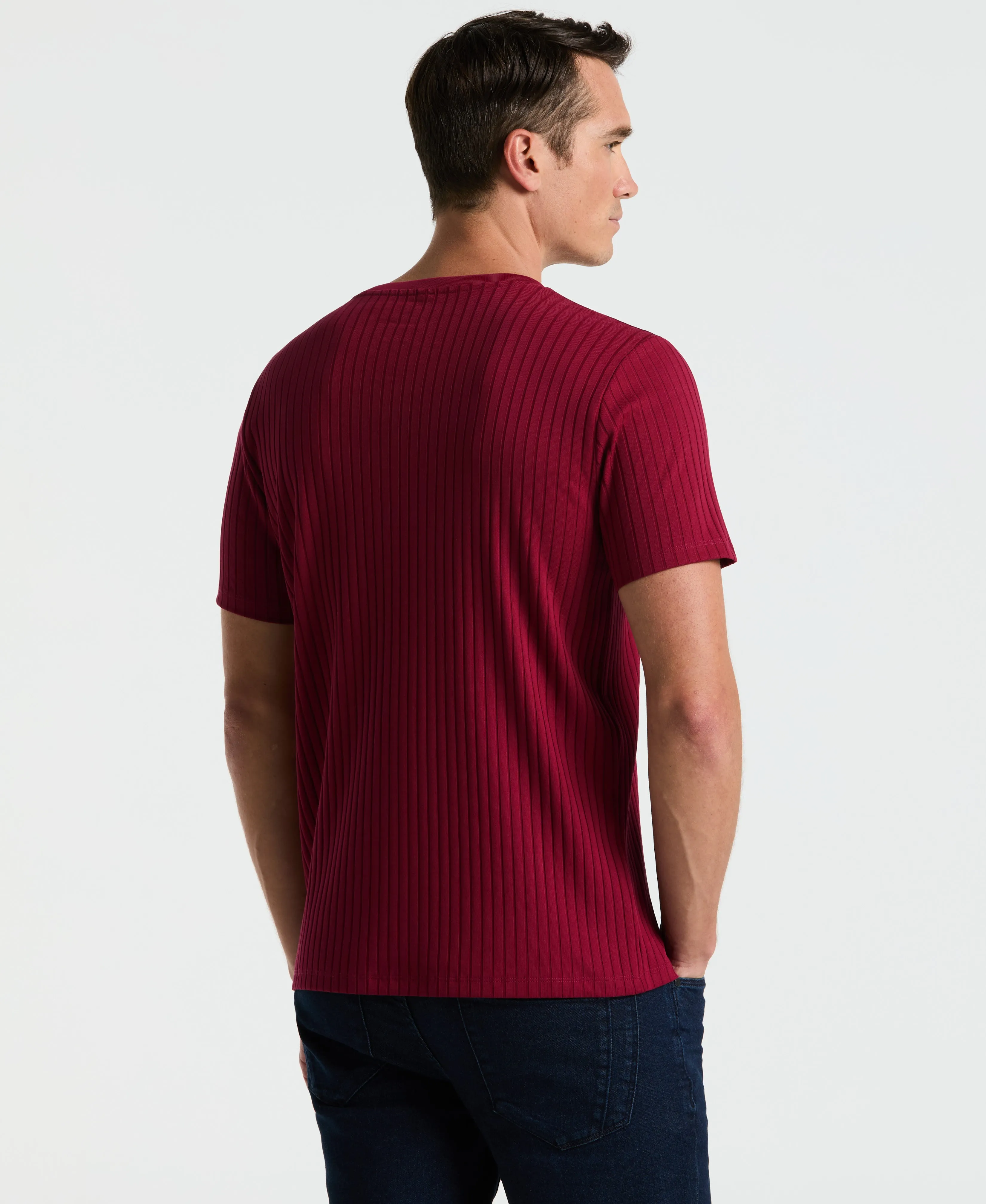 Ribbed Crew Neck Tee sold by Perry Ellis product image thumbnail 4