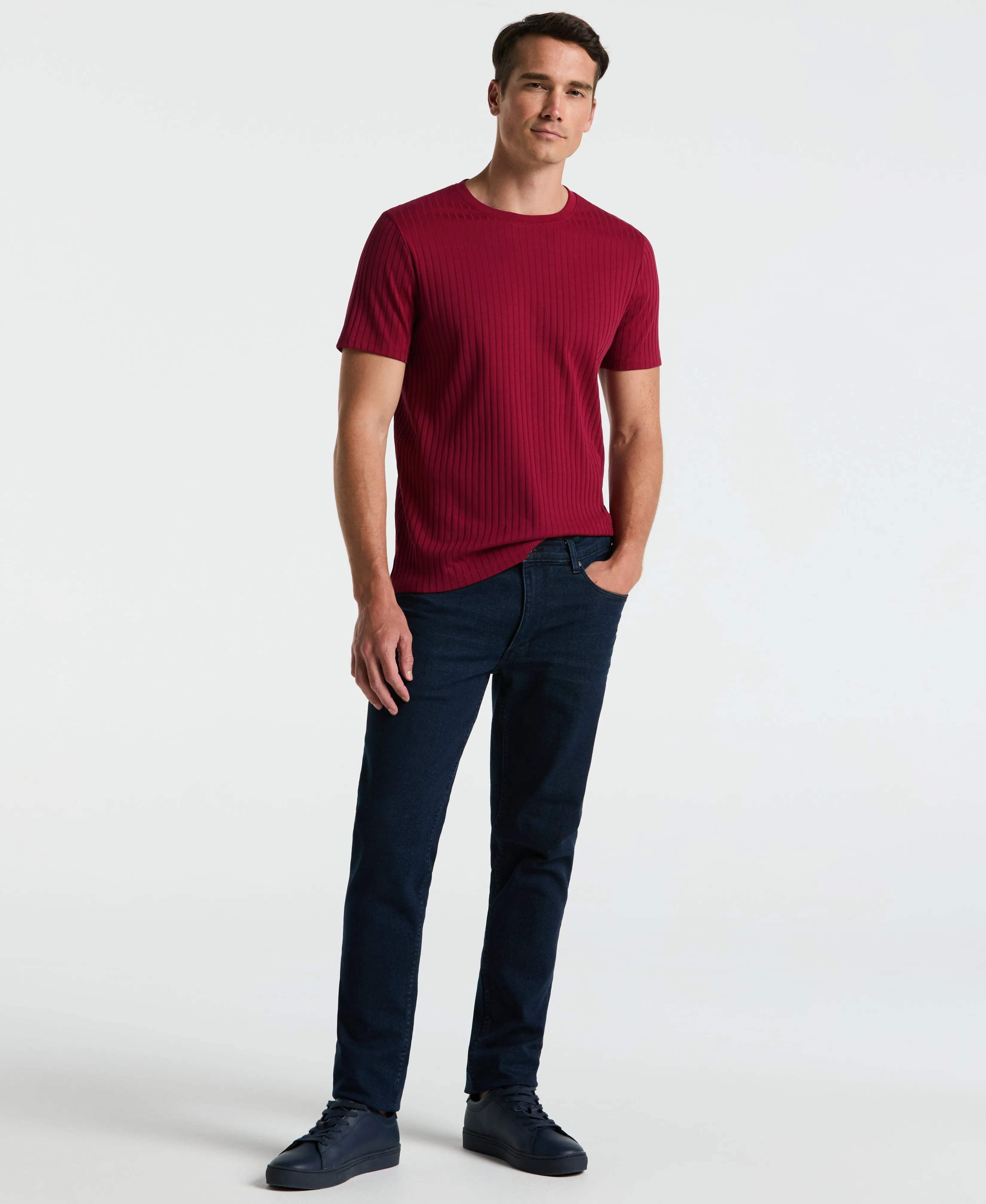 Ribbed Crew Neck Tee sold by Perry Ellis product image thumbnail 2