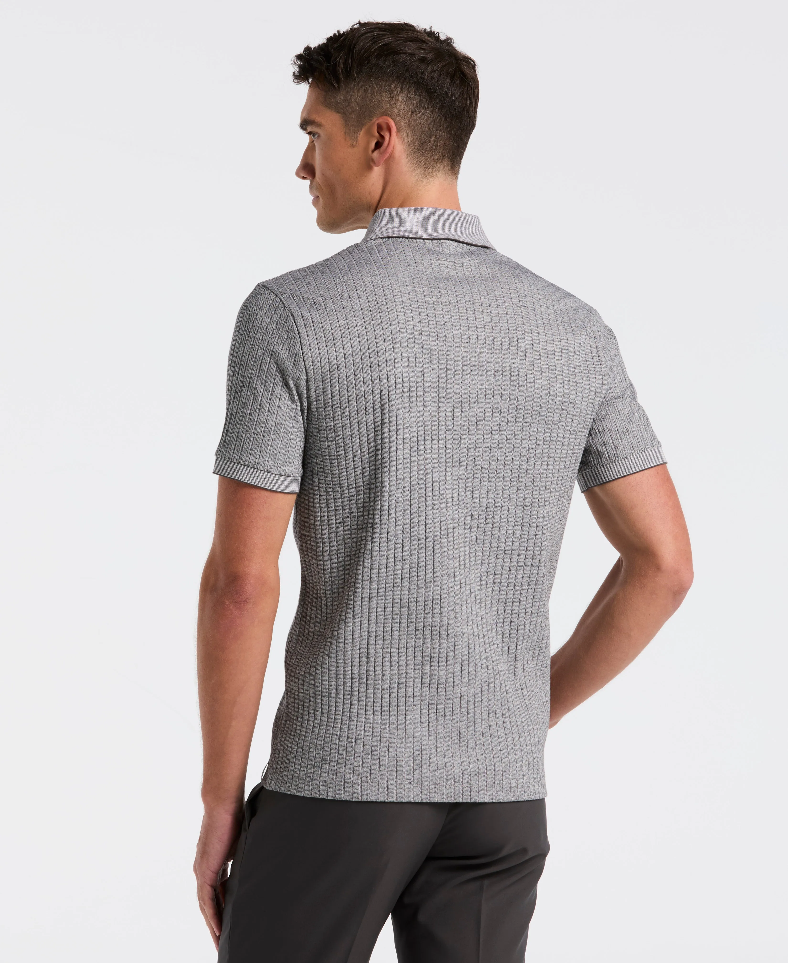 Ribbed Quarter Zip Heathered Polo sold by Perry Ellis product image thumbnail 2