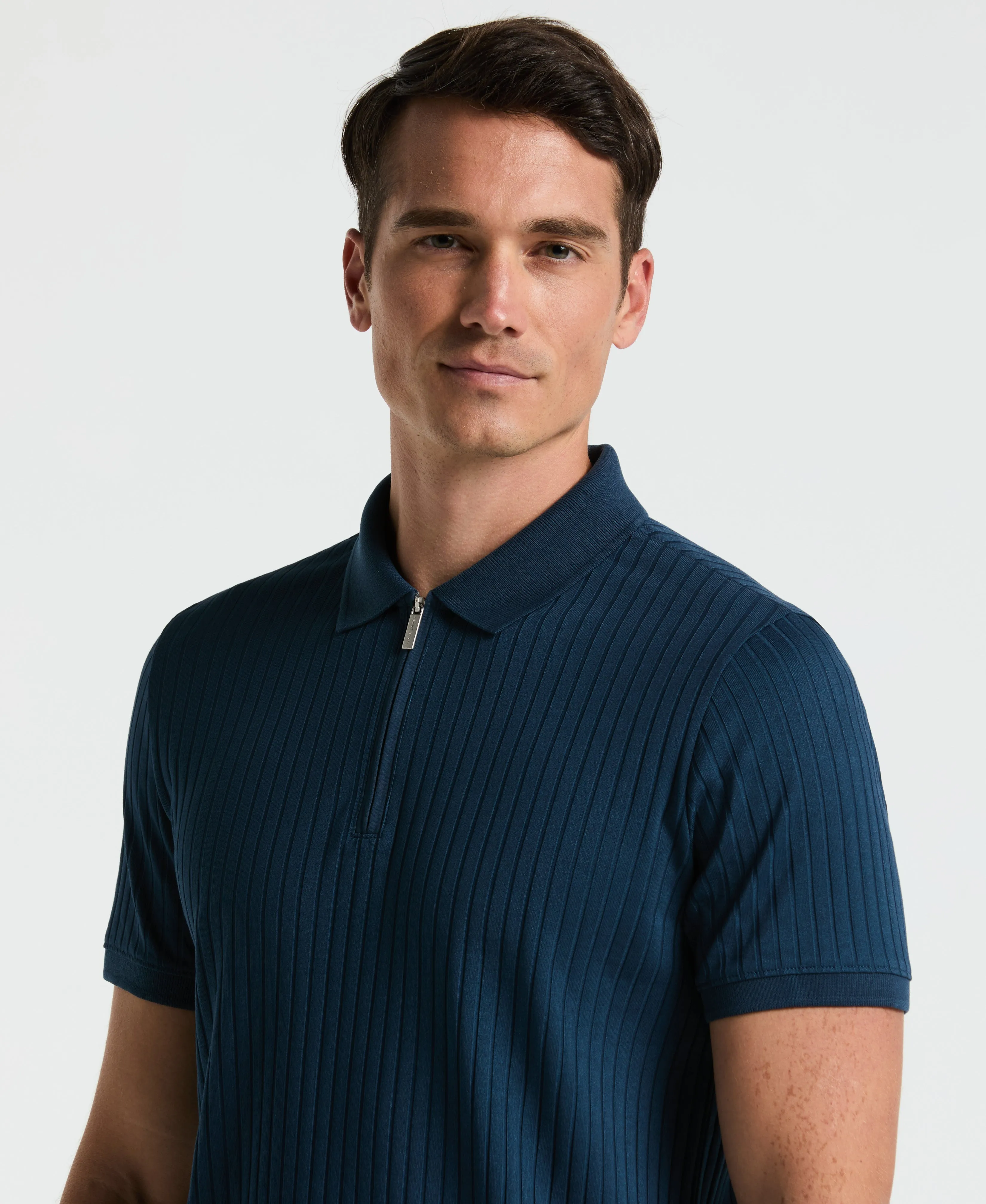 Ribbed Quarter Zip Polo sold by Perry Ellis product image thumbnail 3