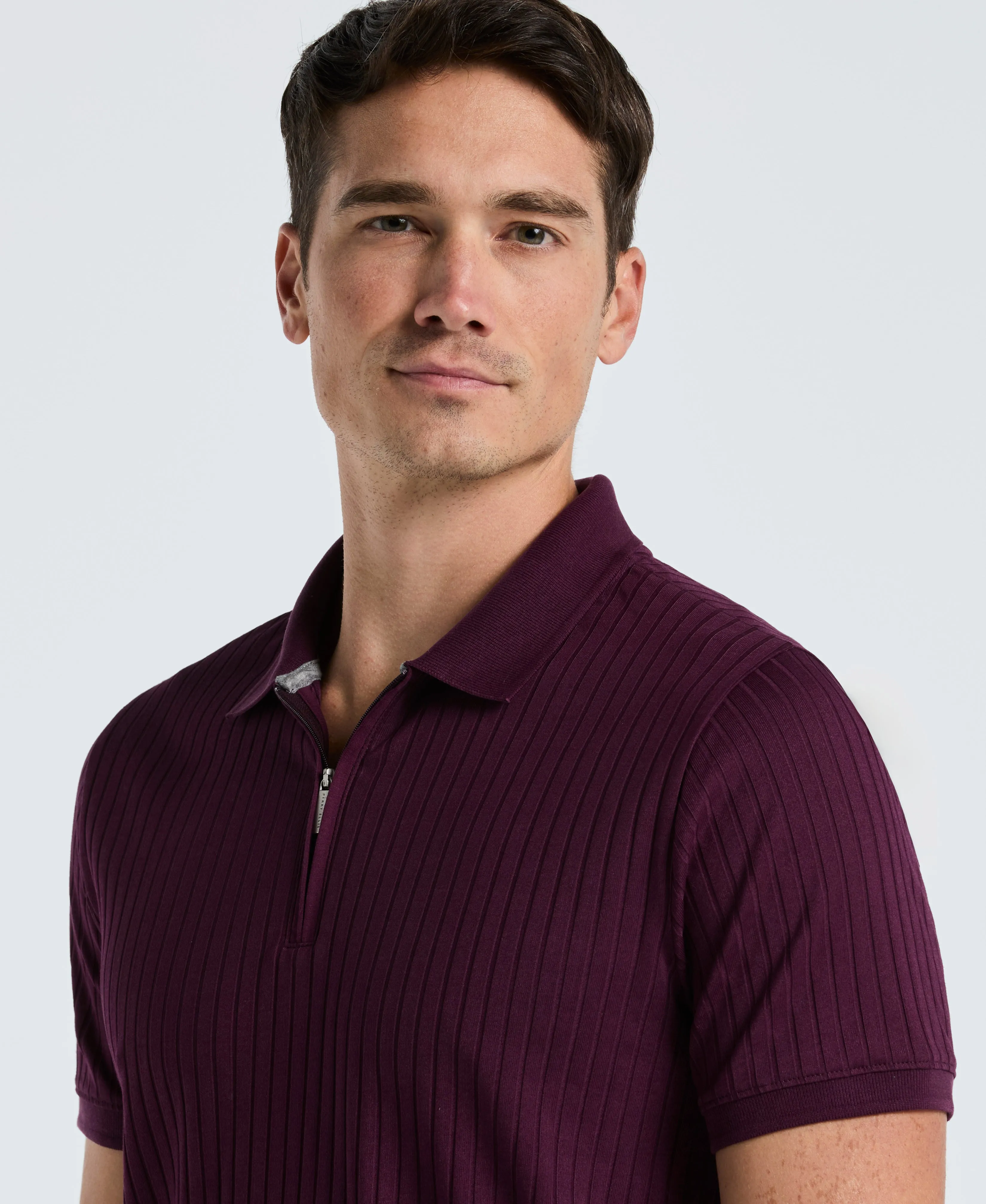 Ribbed Quarter Zip Polo sold by Perry Ellis product image thumbnail 3