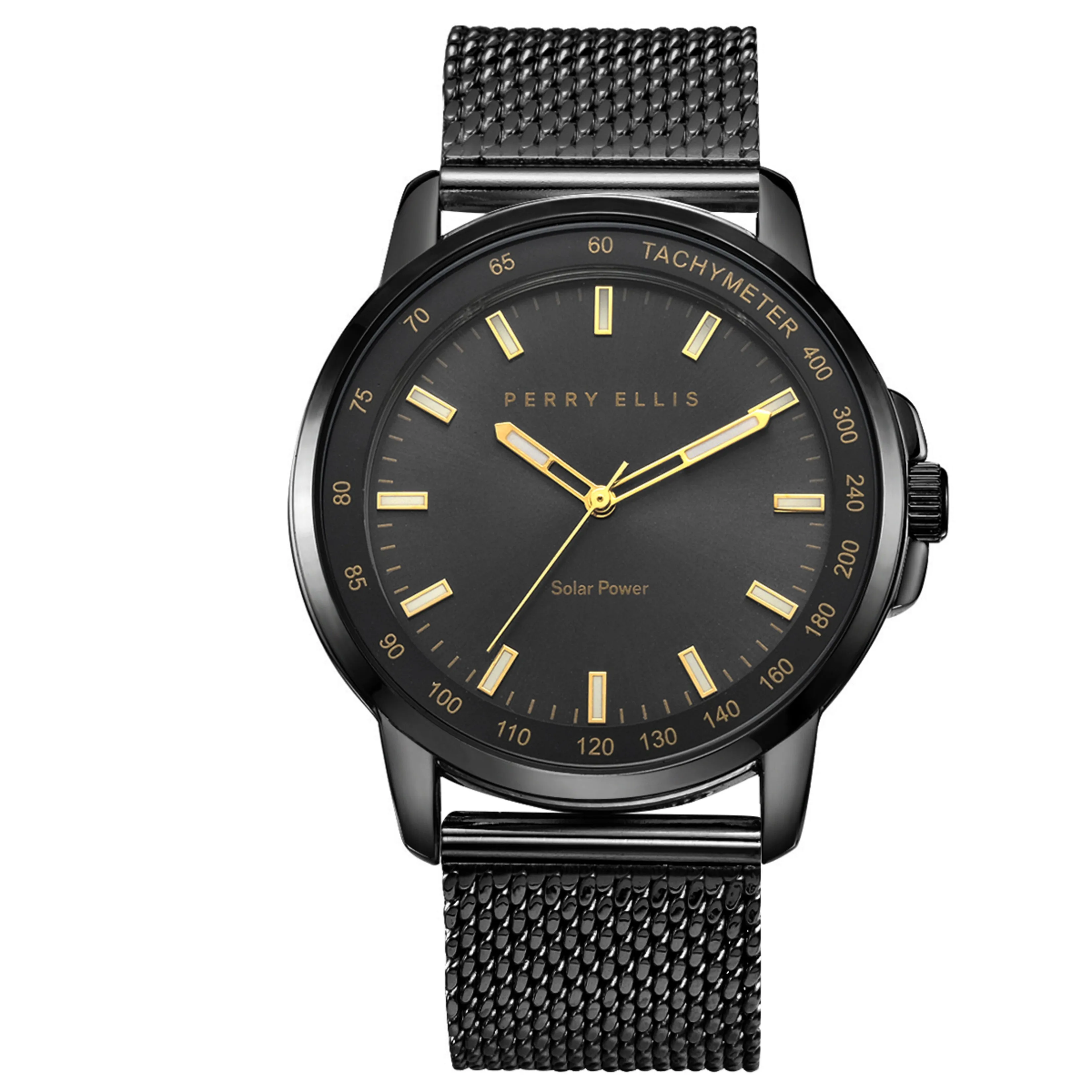 Solar Powered Gunpowder Stainless Steel Mesh Bracelet Watch sold by Perry Ellis
