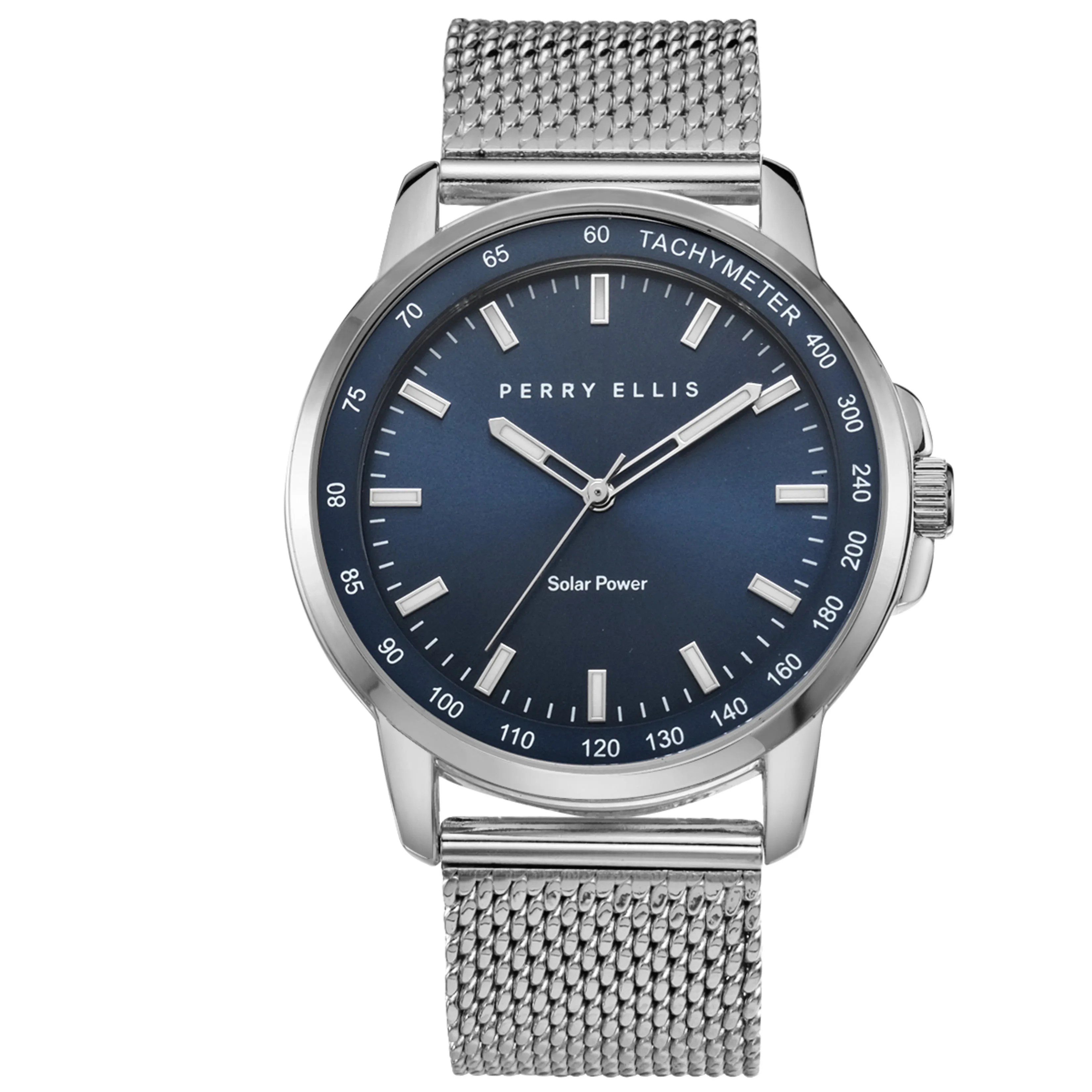 Solar Powered Silver Stainless Steel Watch sold by Perry Ellis