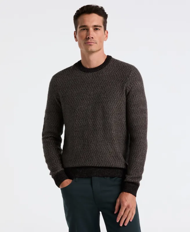 Herringbone Crew Neck Sweater sold by Perry Ellis