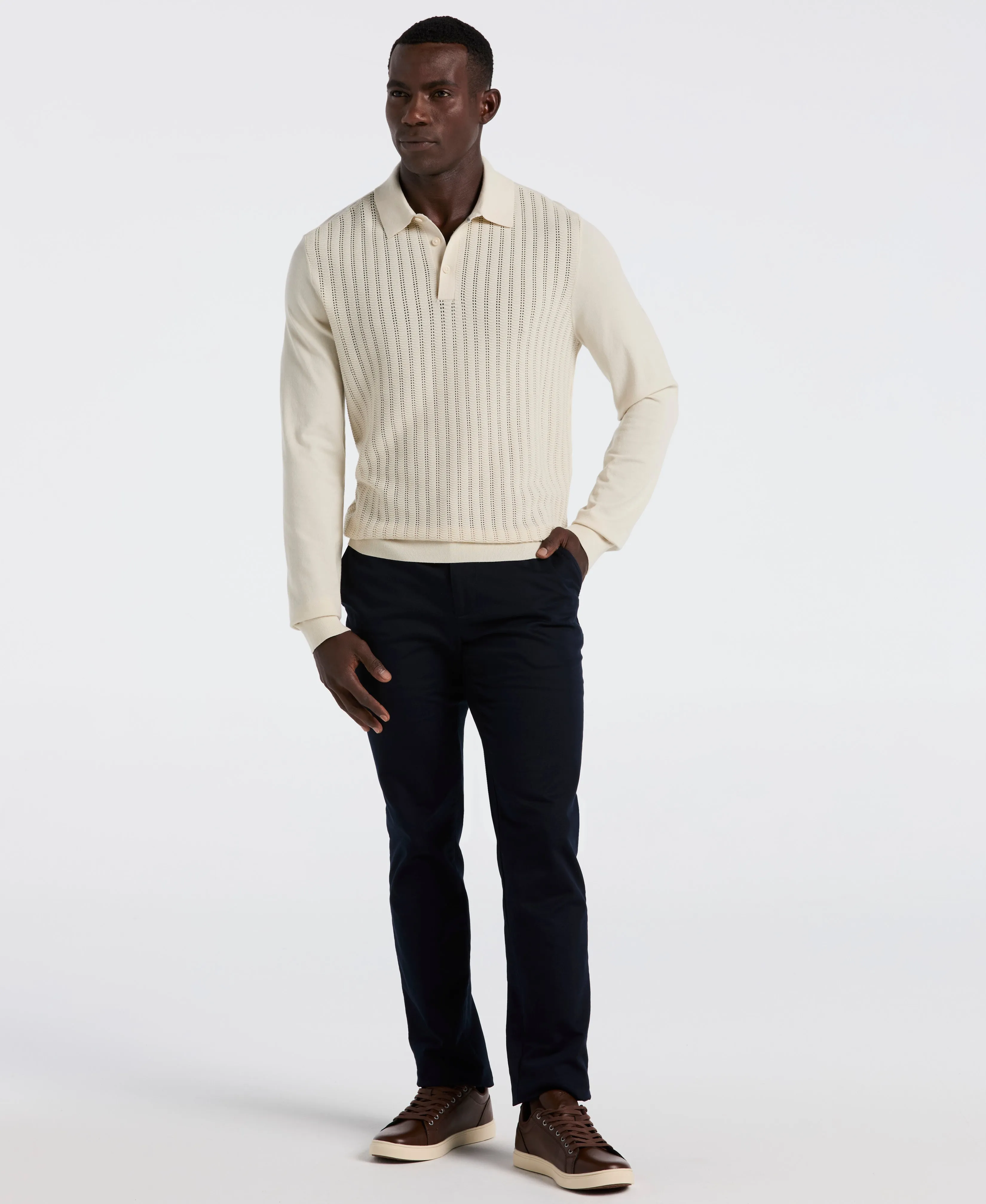 Textured Front Polo Sweater sold by Perry Ellis product image thumbnail 4