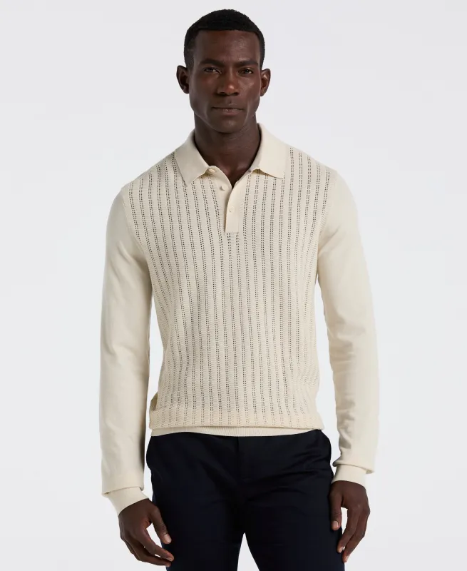 Textured Front Polo Sweater sold by Perry Ellis
