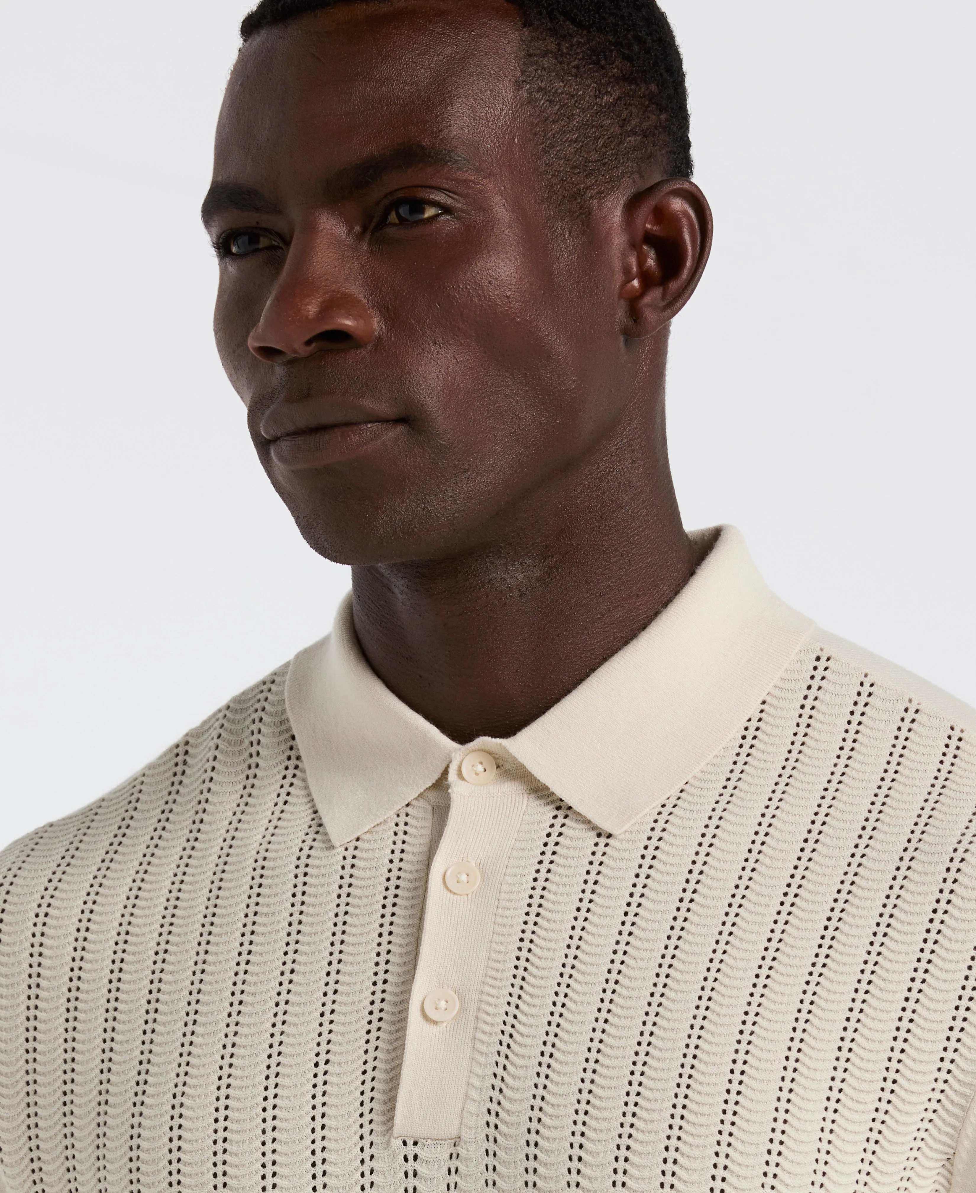 Textured Front Polo Sweater sold by Perry Ellis product image thumbnail 3