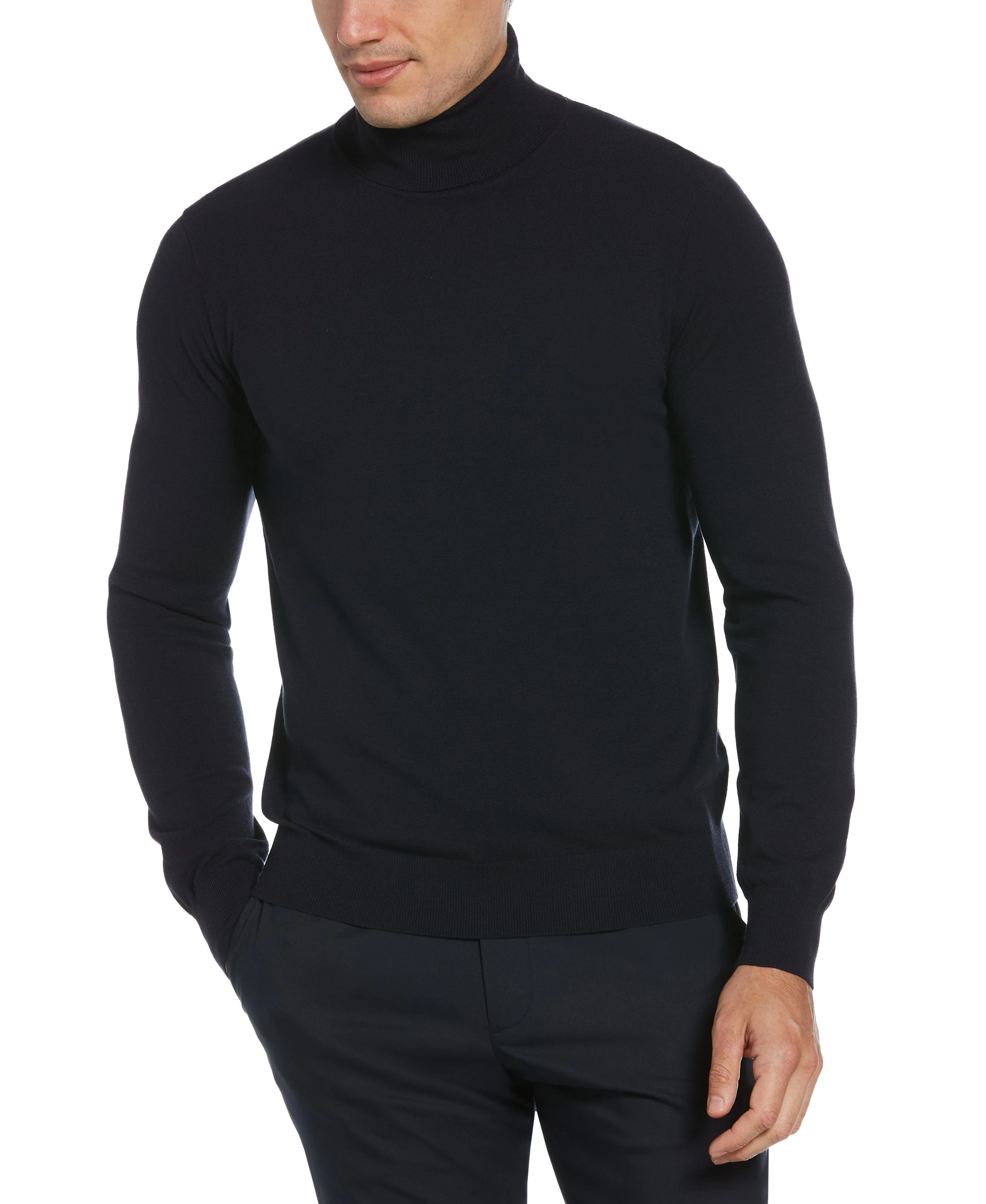 Solid Tech Knit Turtleneck Sweater sold by Perry Ellis