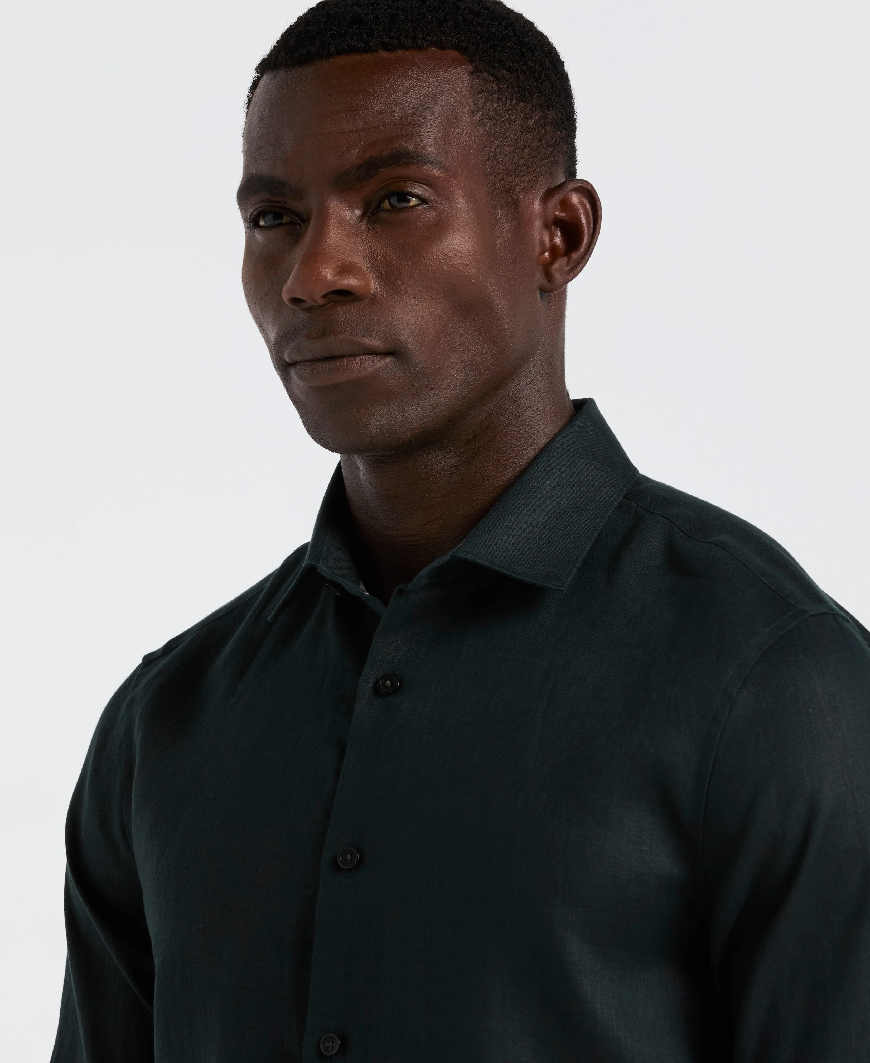 Solid Linen Shirt sold by Perry Ellis product image thumbnail 3